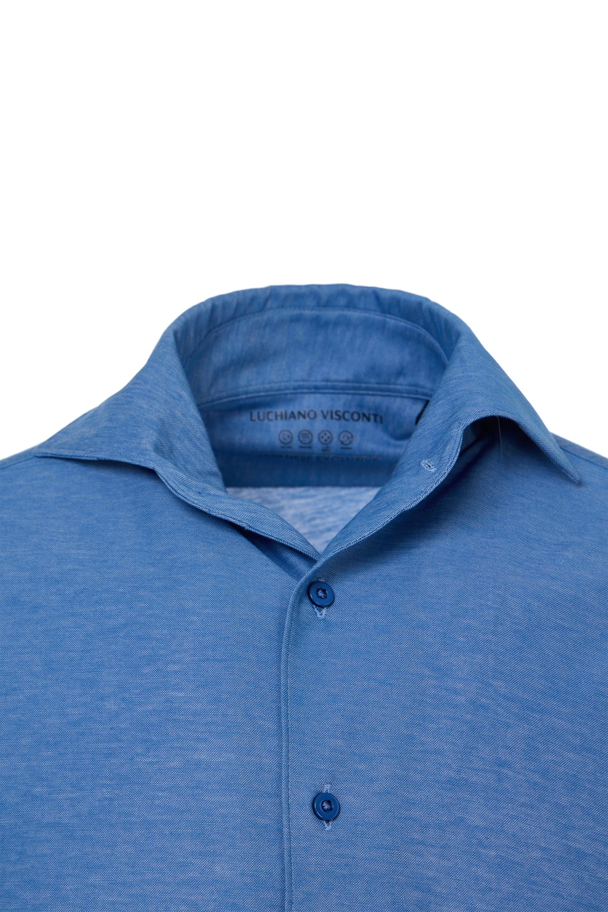 Indigo One-Piece Collar Performance Stretch Shirt