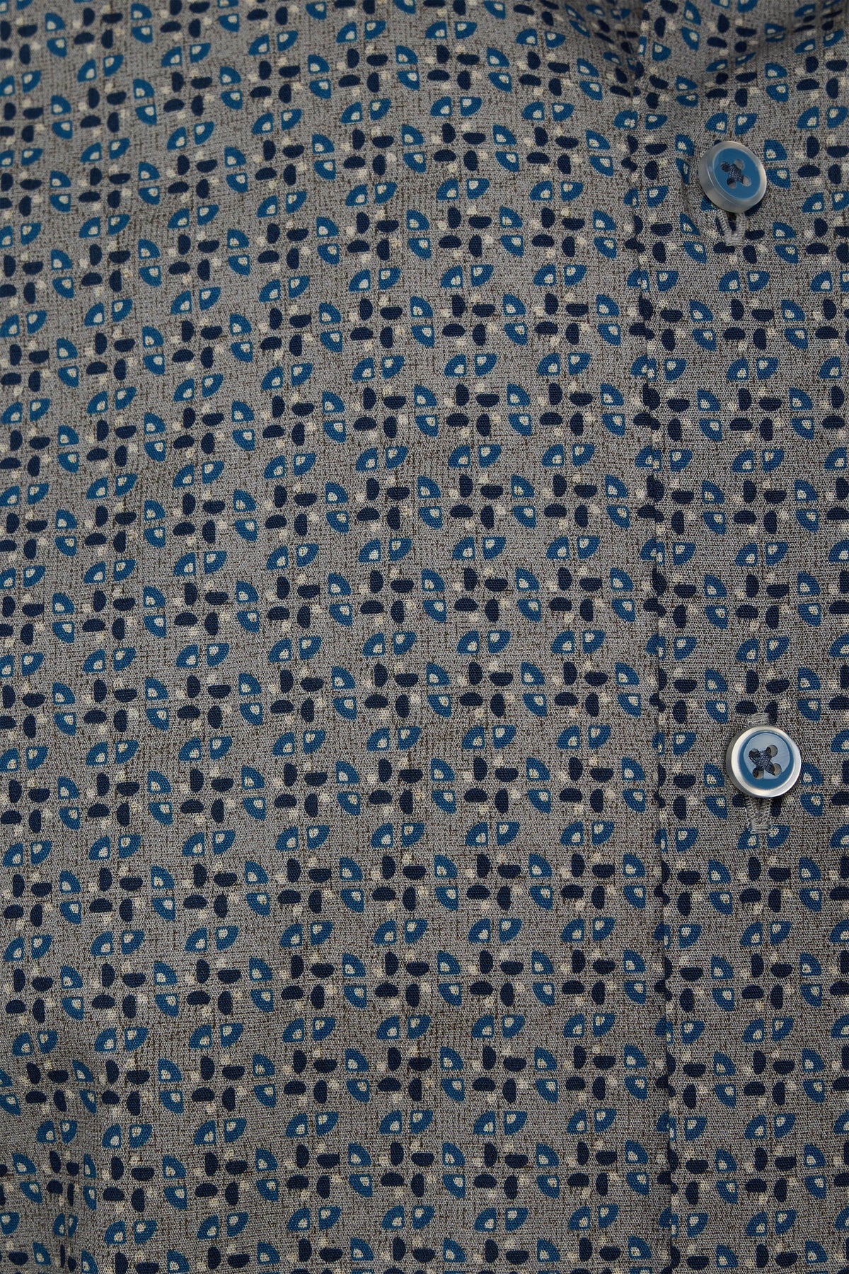 Navy, Grey & Blue Geo Print Button Down Shirt
