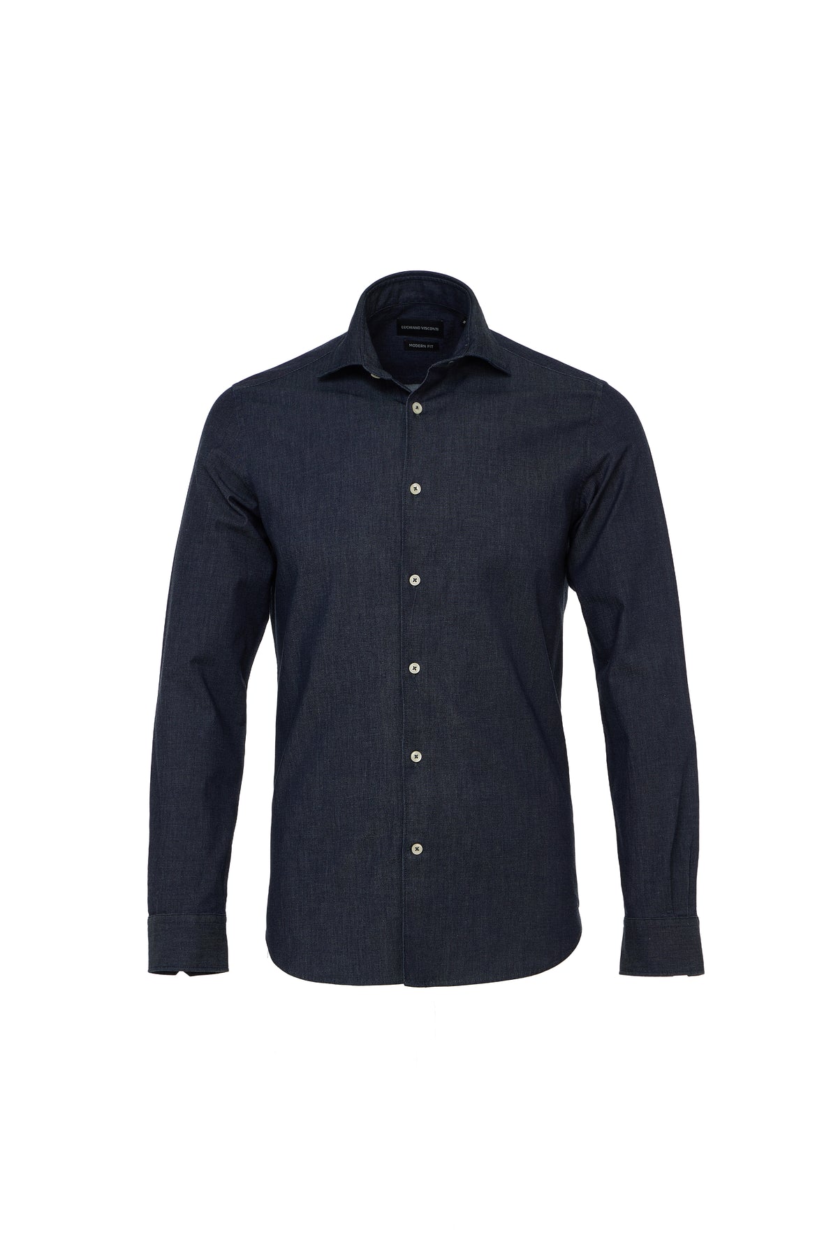Denim Washed Stretch Button Down Shirt