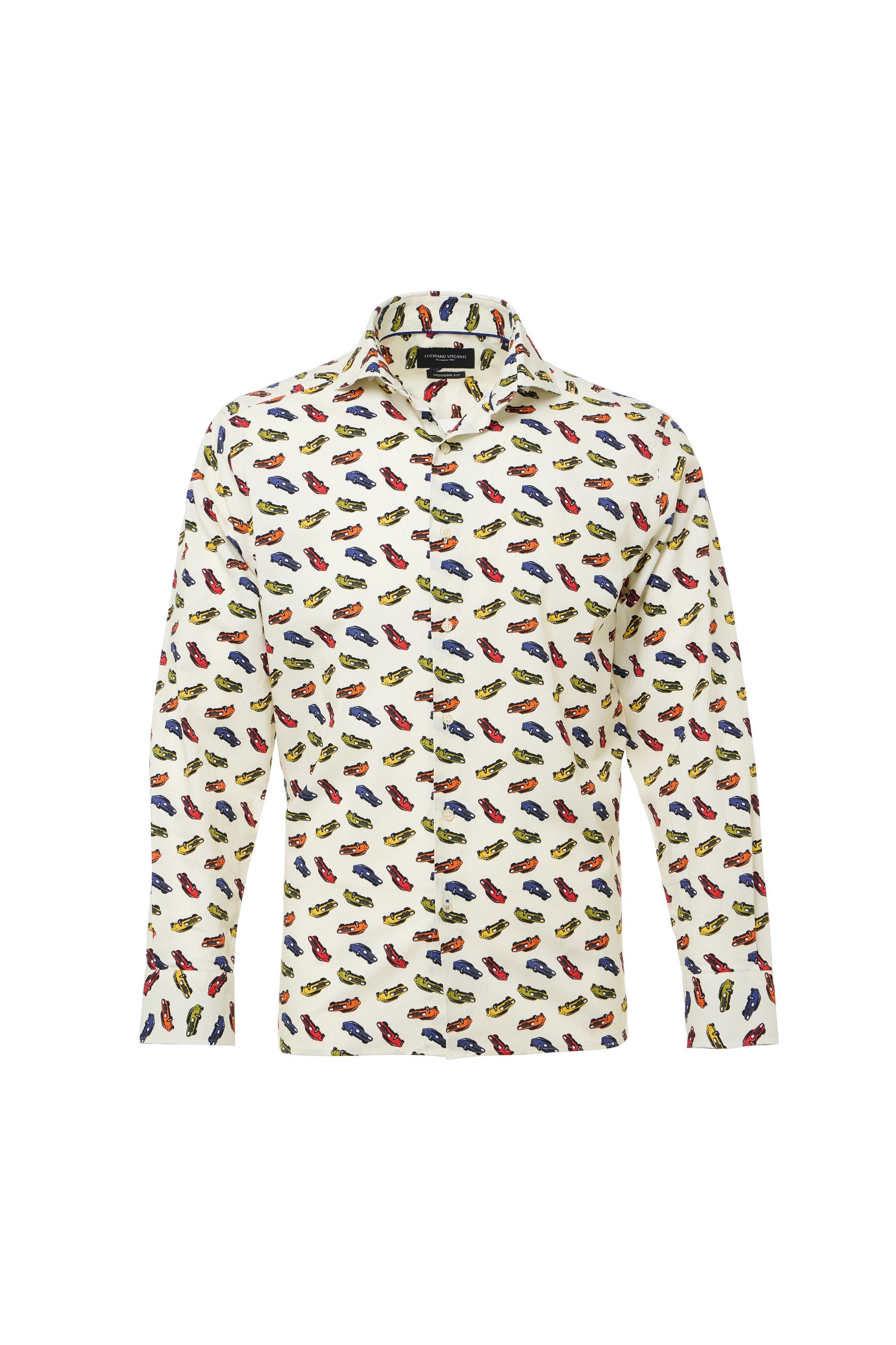 Multicolor Car Print Button-Down Shirt