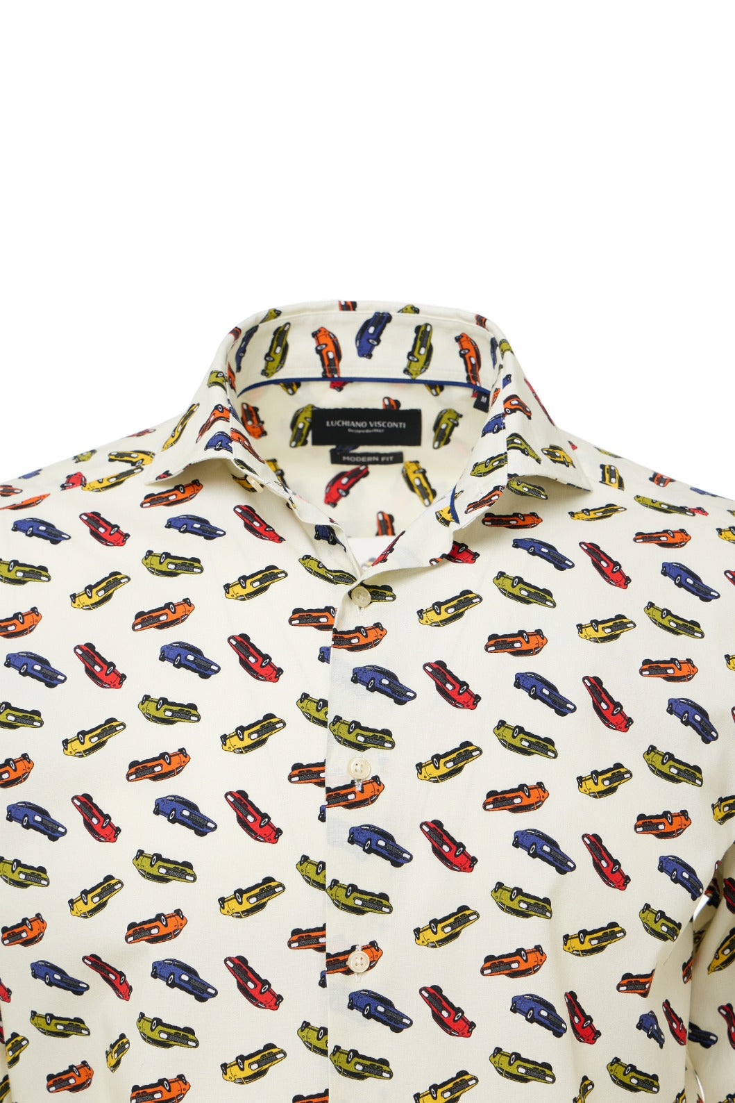 multicolor Car Print Button-Down Shirt