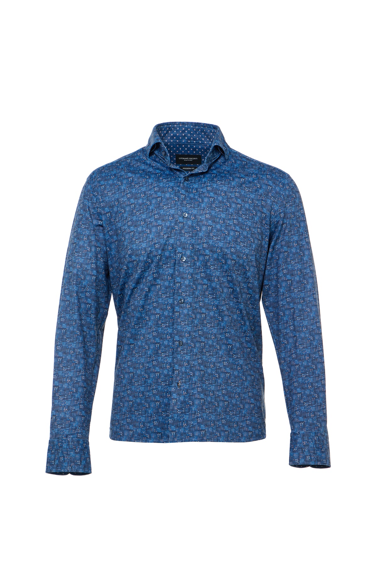 Brick Geo & Splash Print Button Down Shirt