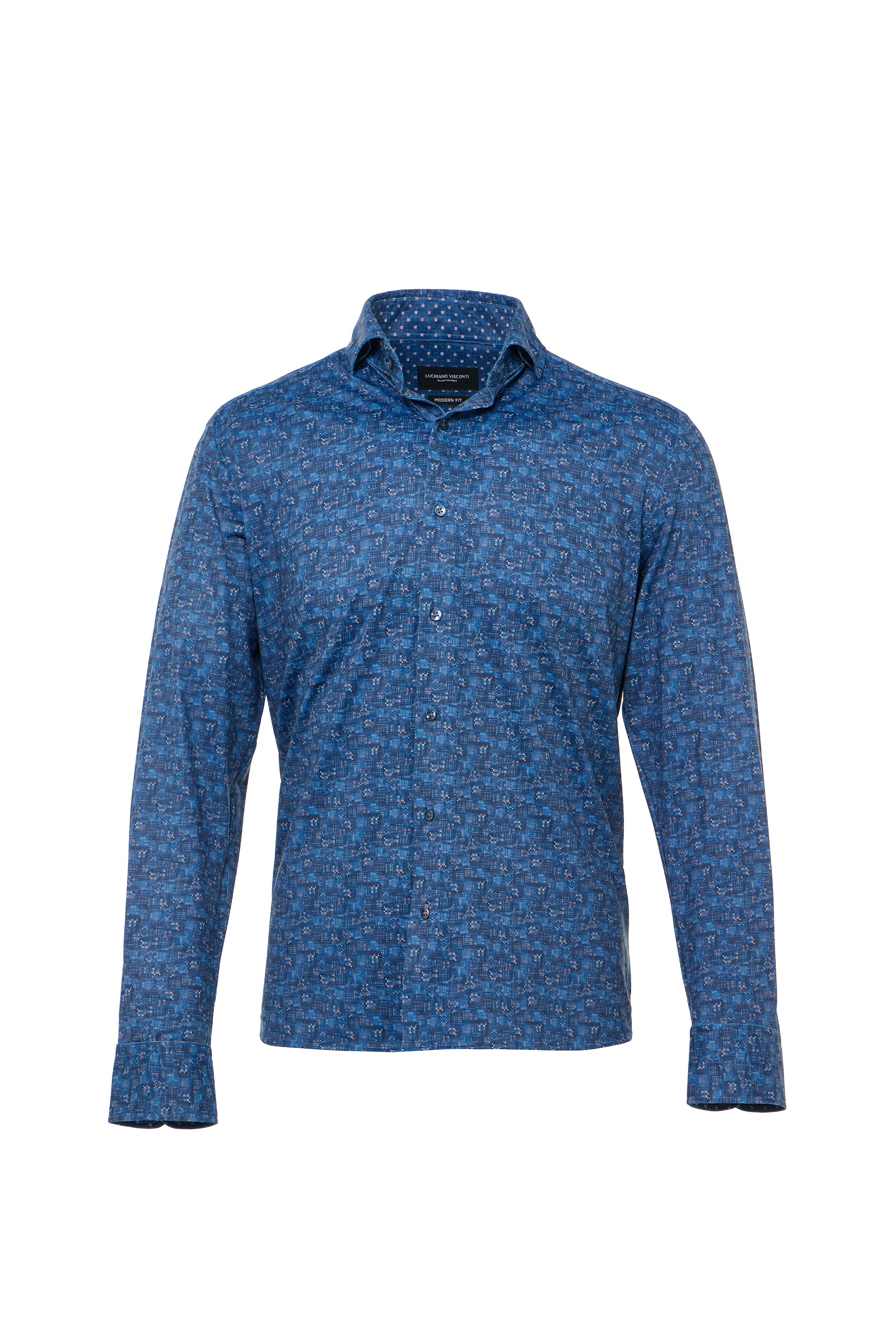 Brick Geo & Splash Print Button Down Shirt