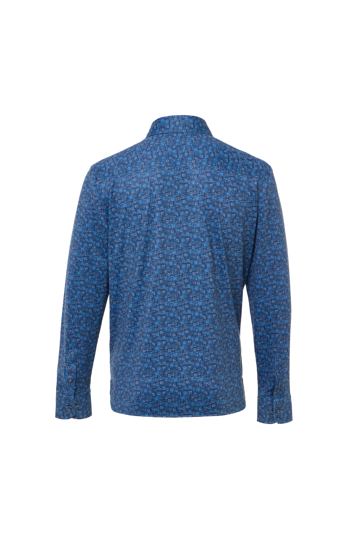 Brick Geo & Splash Print Button Down Shirt