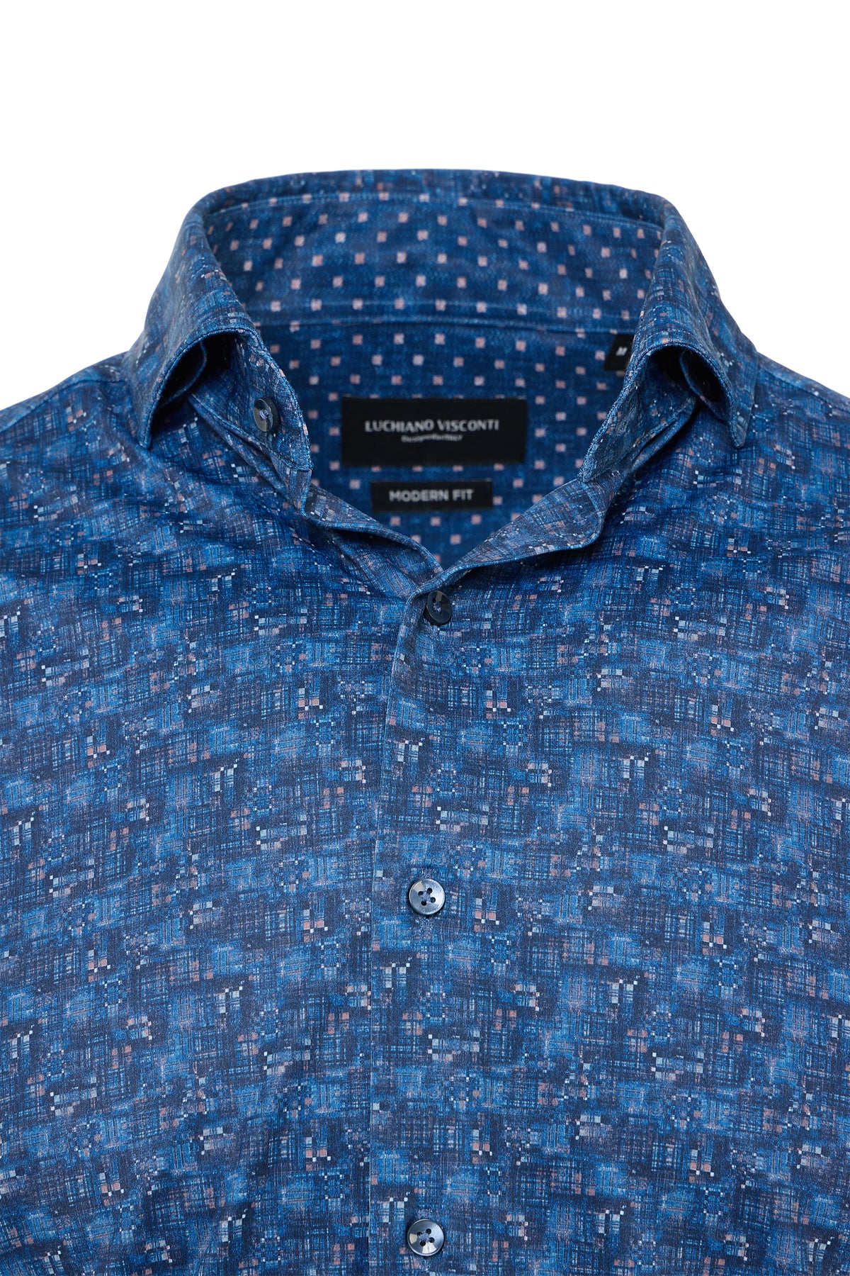 Brick Geo & Splash Print Button Down Shirt