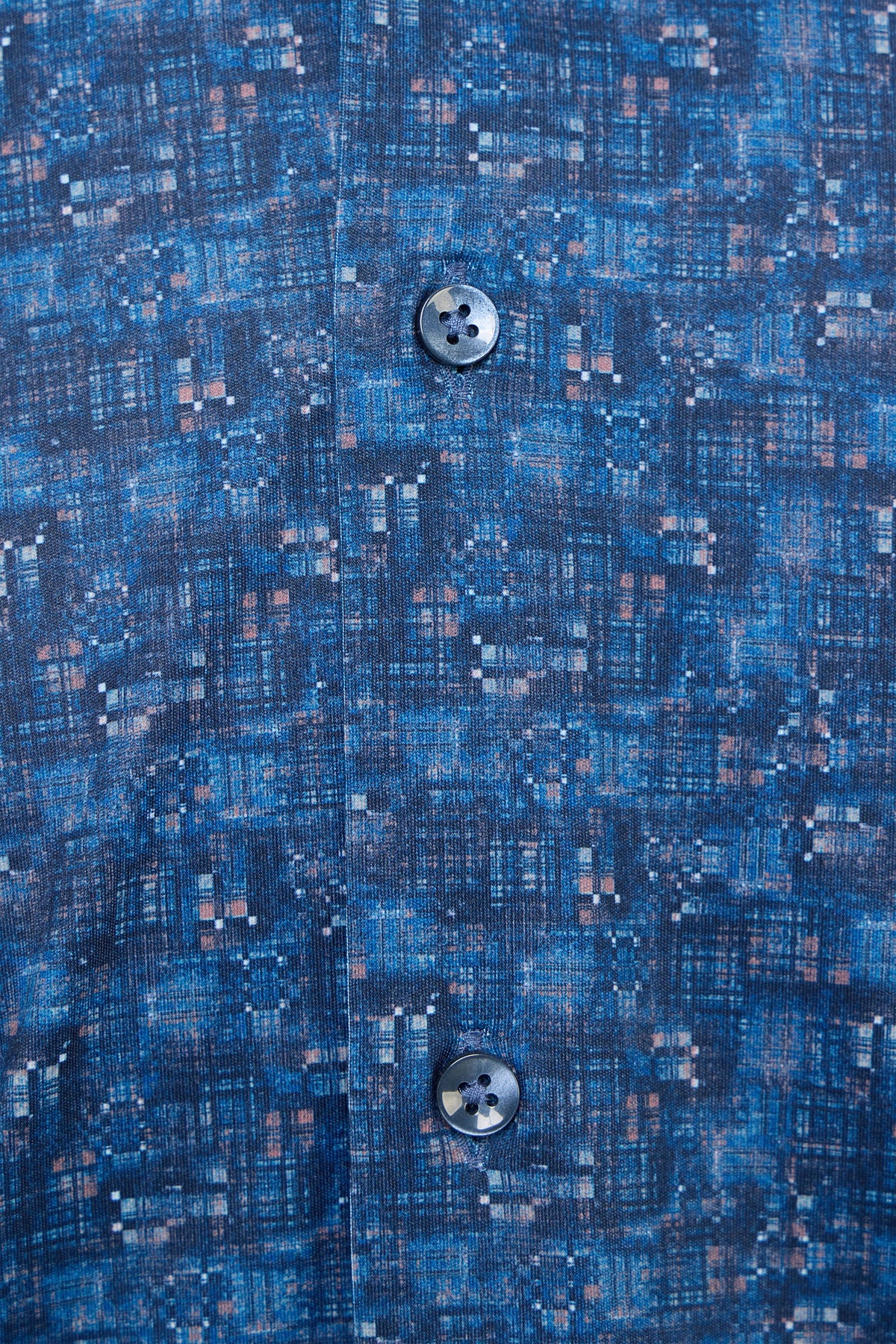 Brick Geo & Splash Print Button Down Shirt