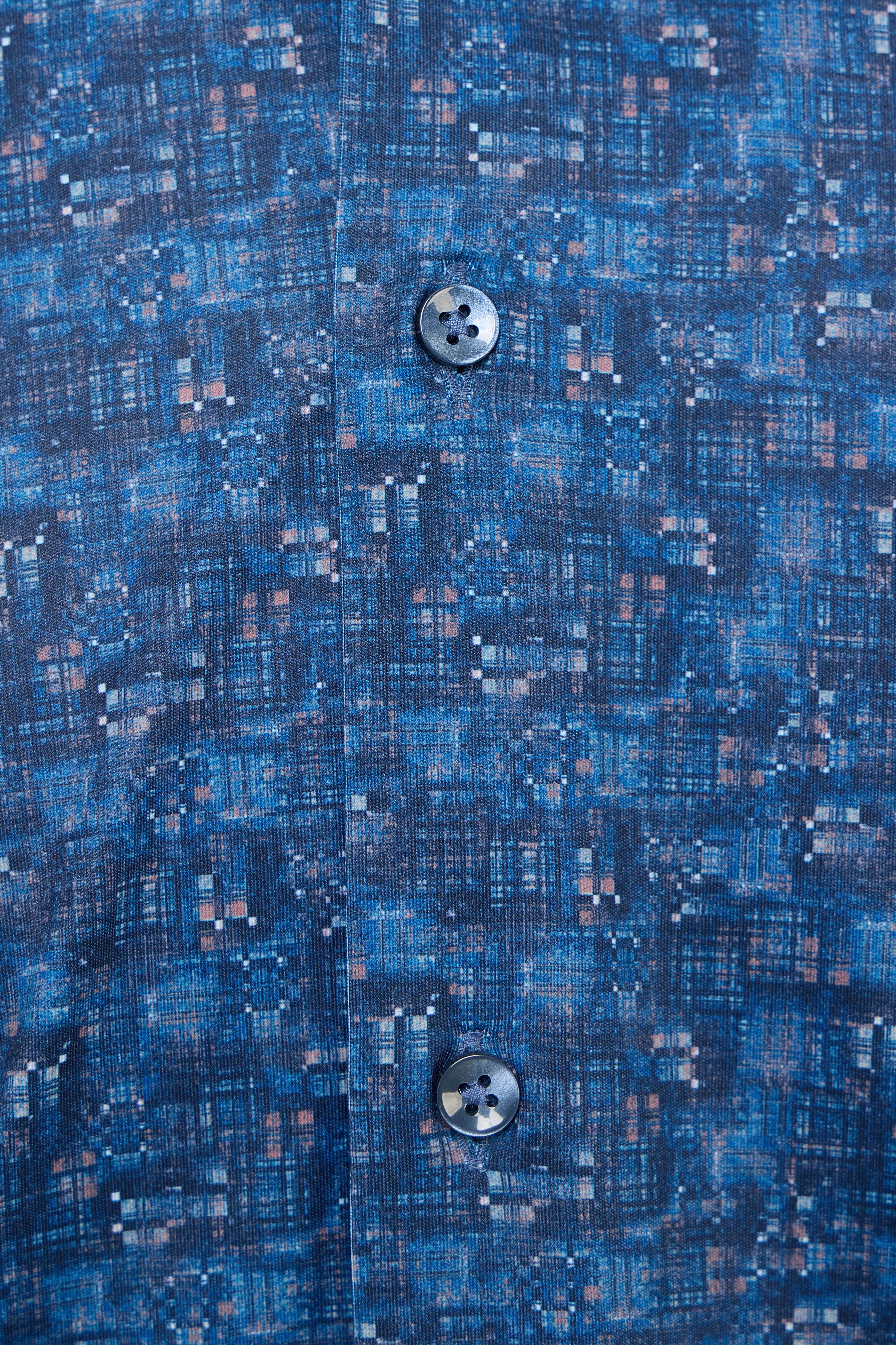 Brick Geo & Splash Print Button Down Shirt