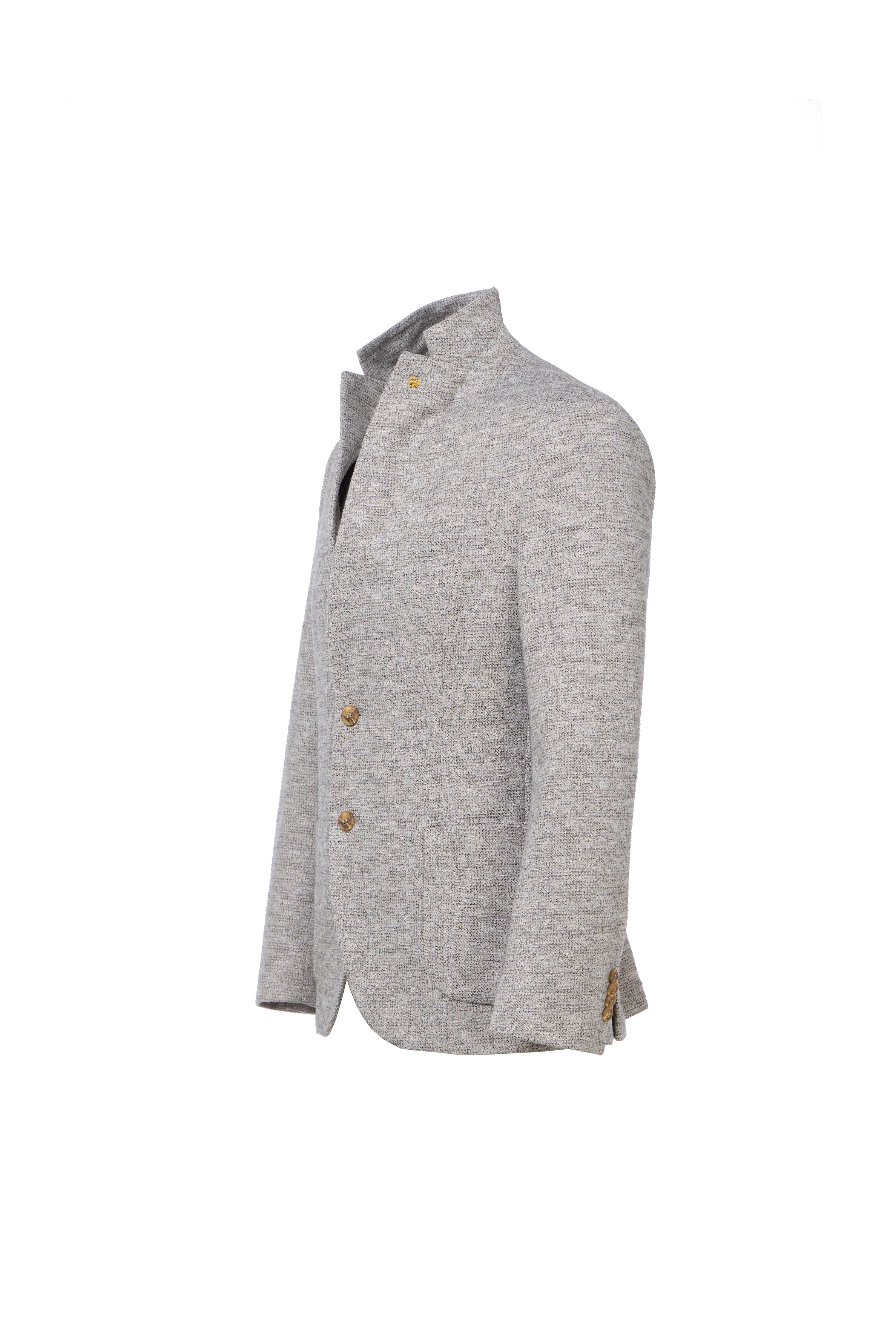 Grey Cashmere Touch Knit Sport Coat