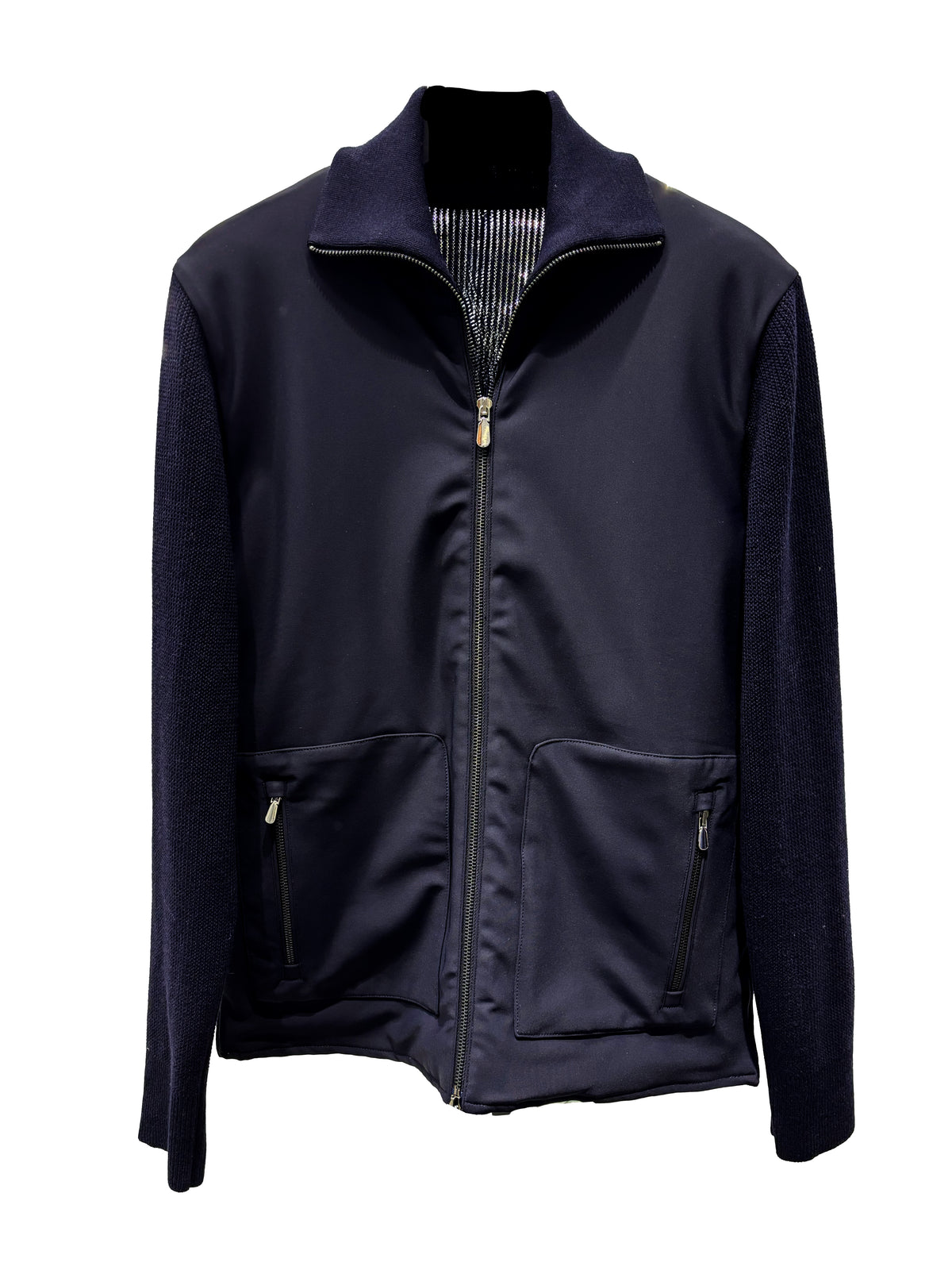 Navy Full Zip Sweater