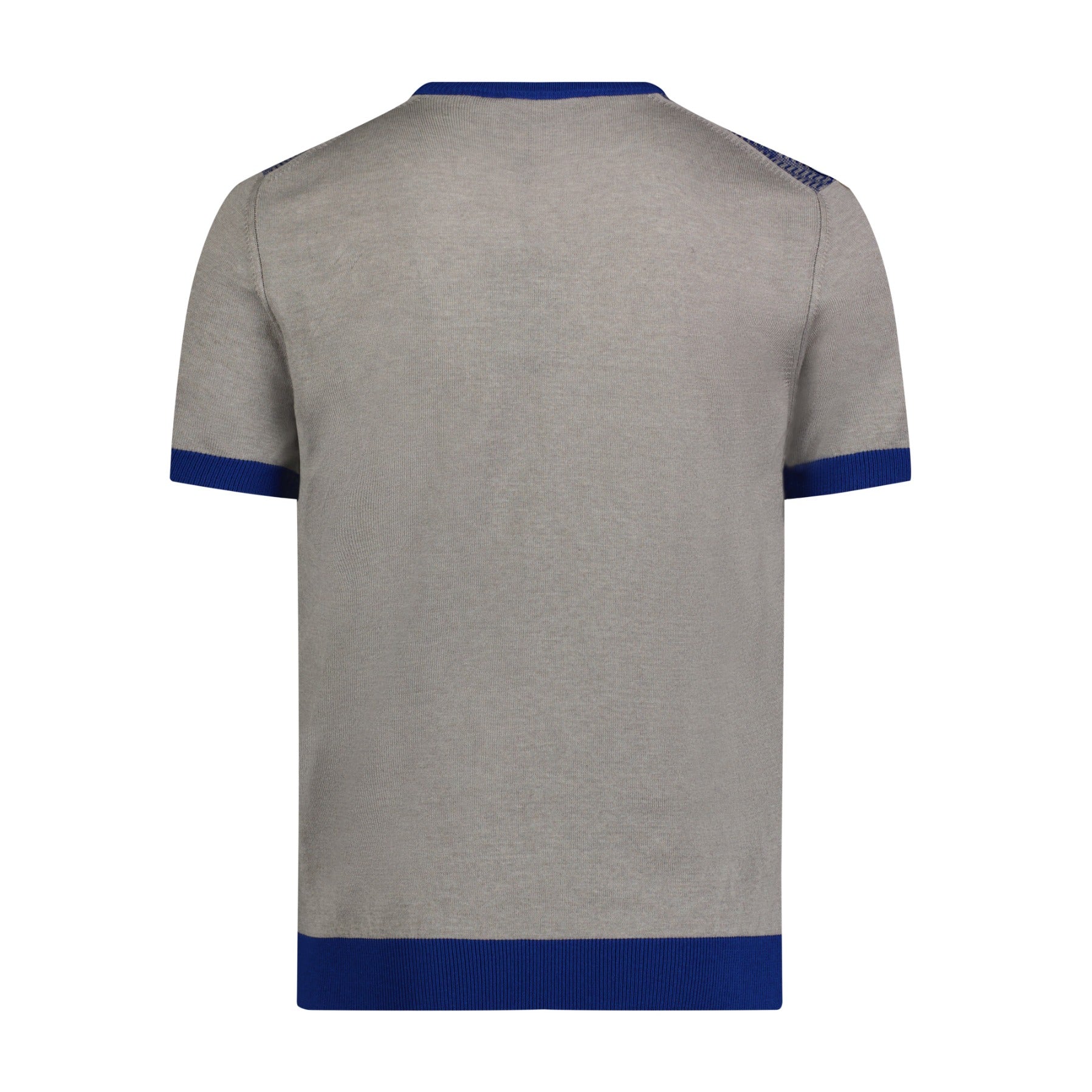 Navy, Indigo and Grey Muted Wave Print Short Sleeve Knit Shirt