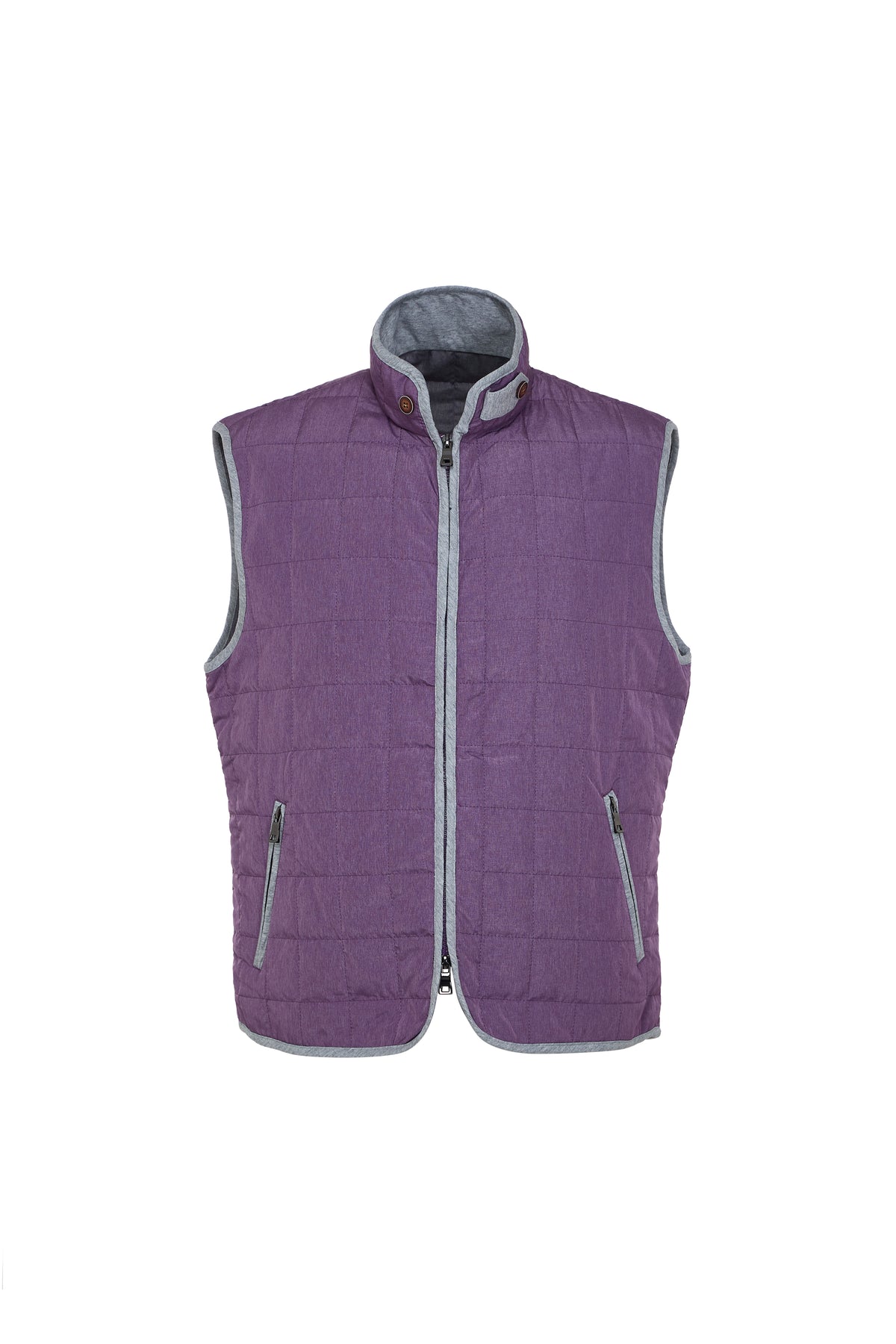 Purple Double Zip Quilted Performance Vest