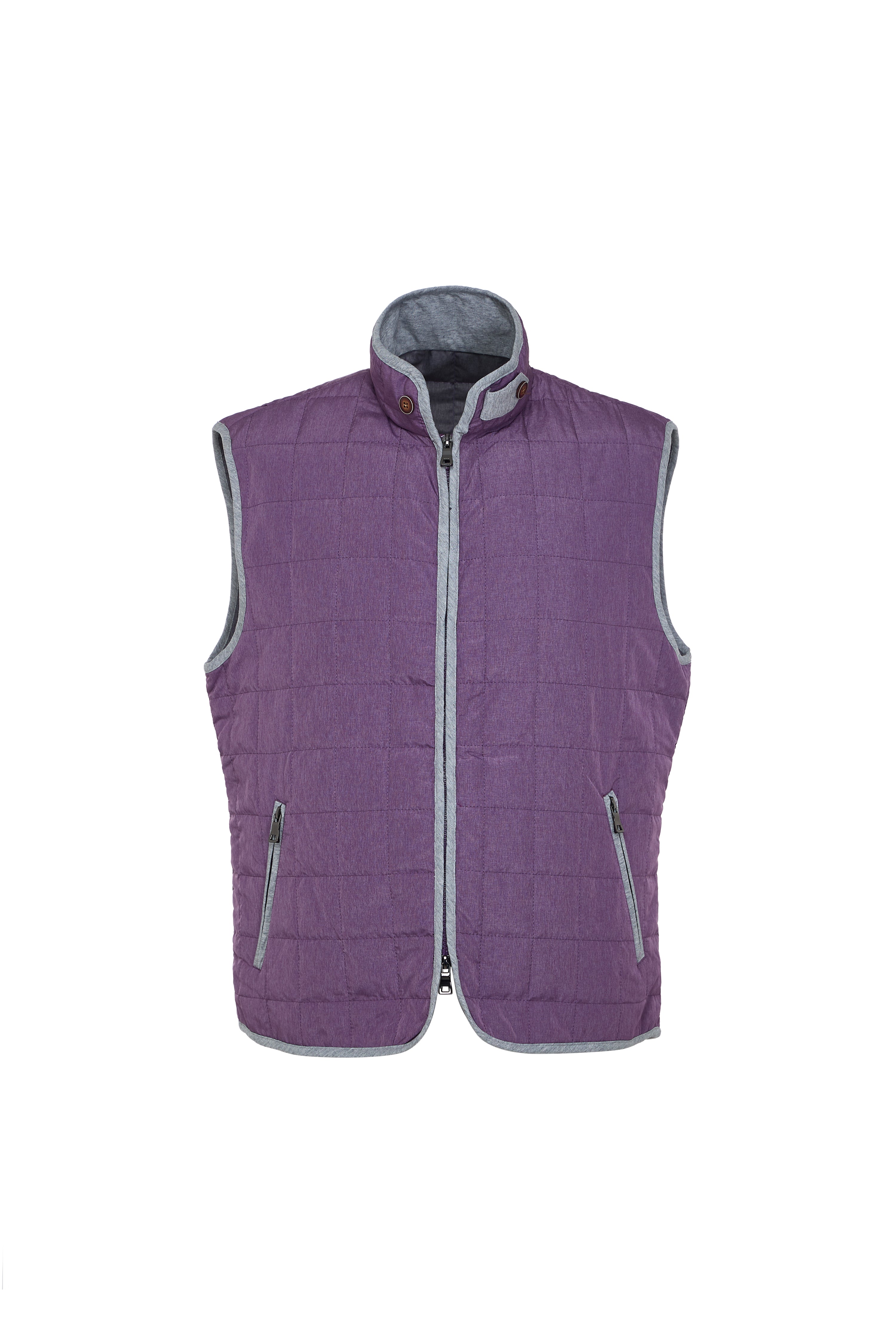 Purple Double Zip Quilted Performance Vest