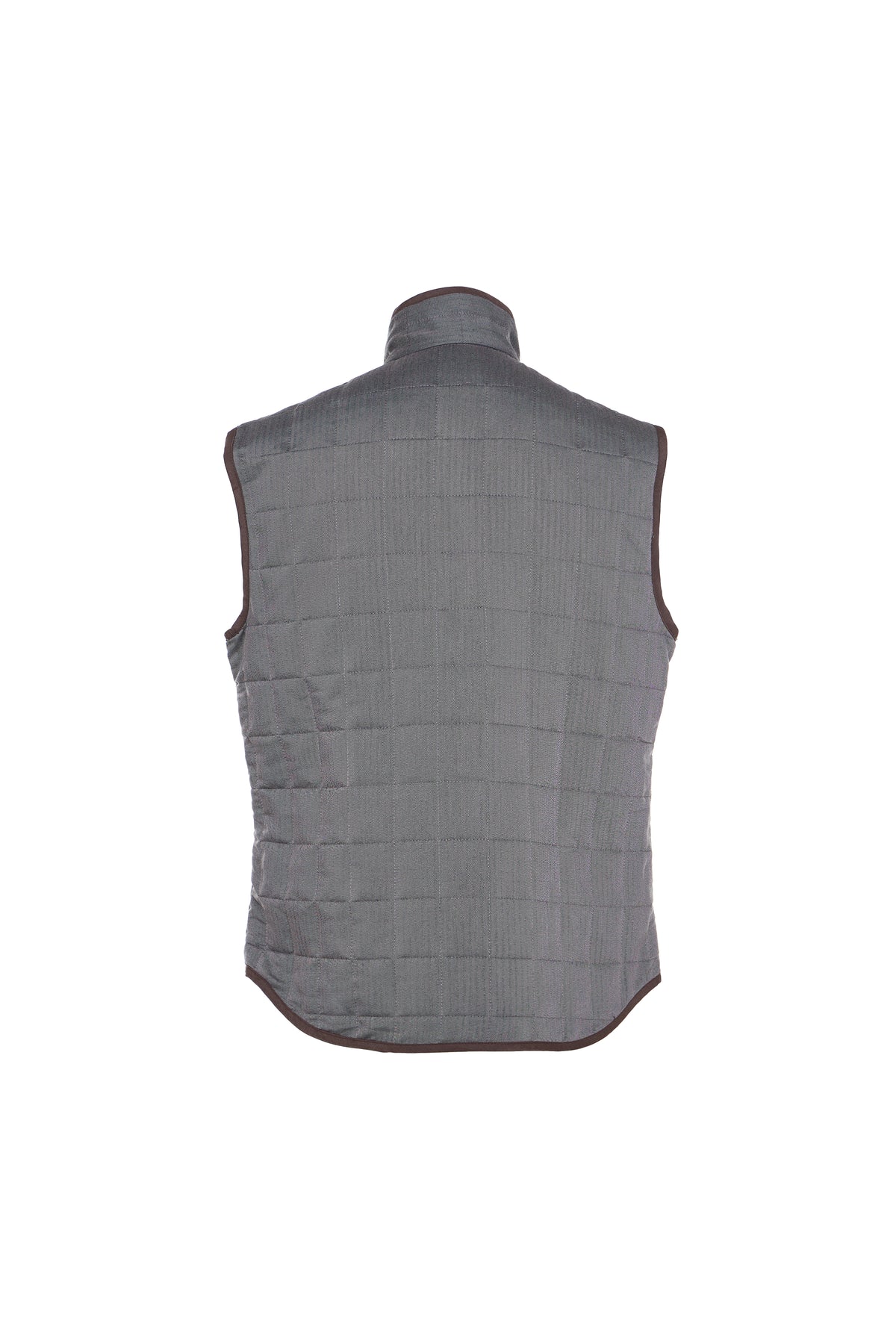 Melange Brown Double Zip Quilted Performance Vest