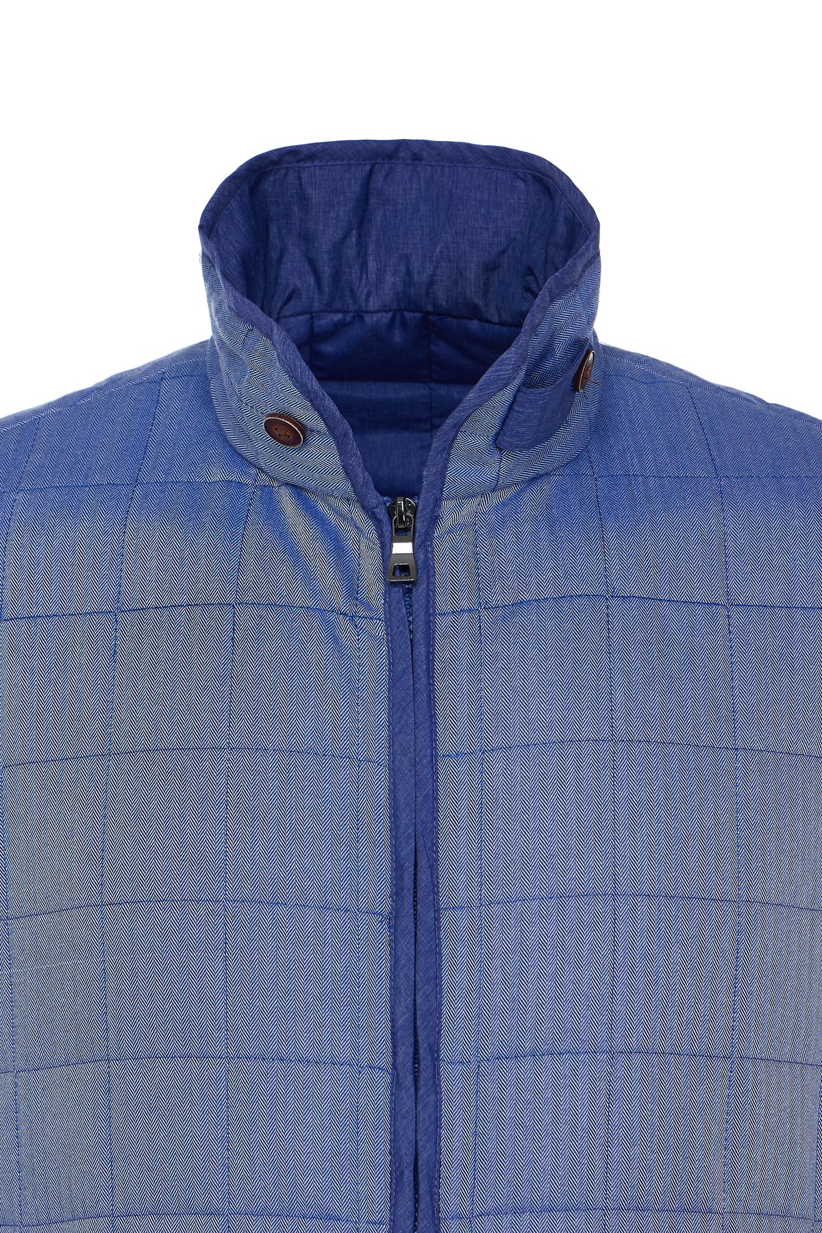 Melange Navy Double Zip Quilted Performance Vest