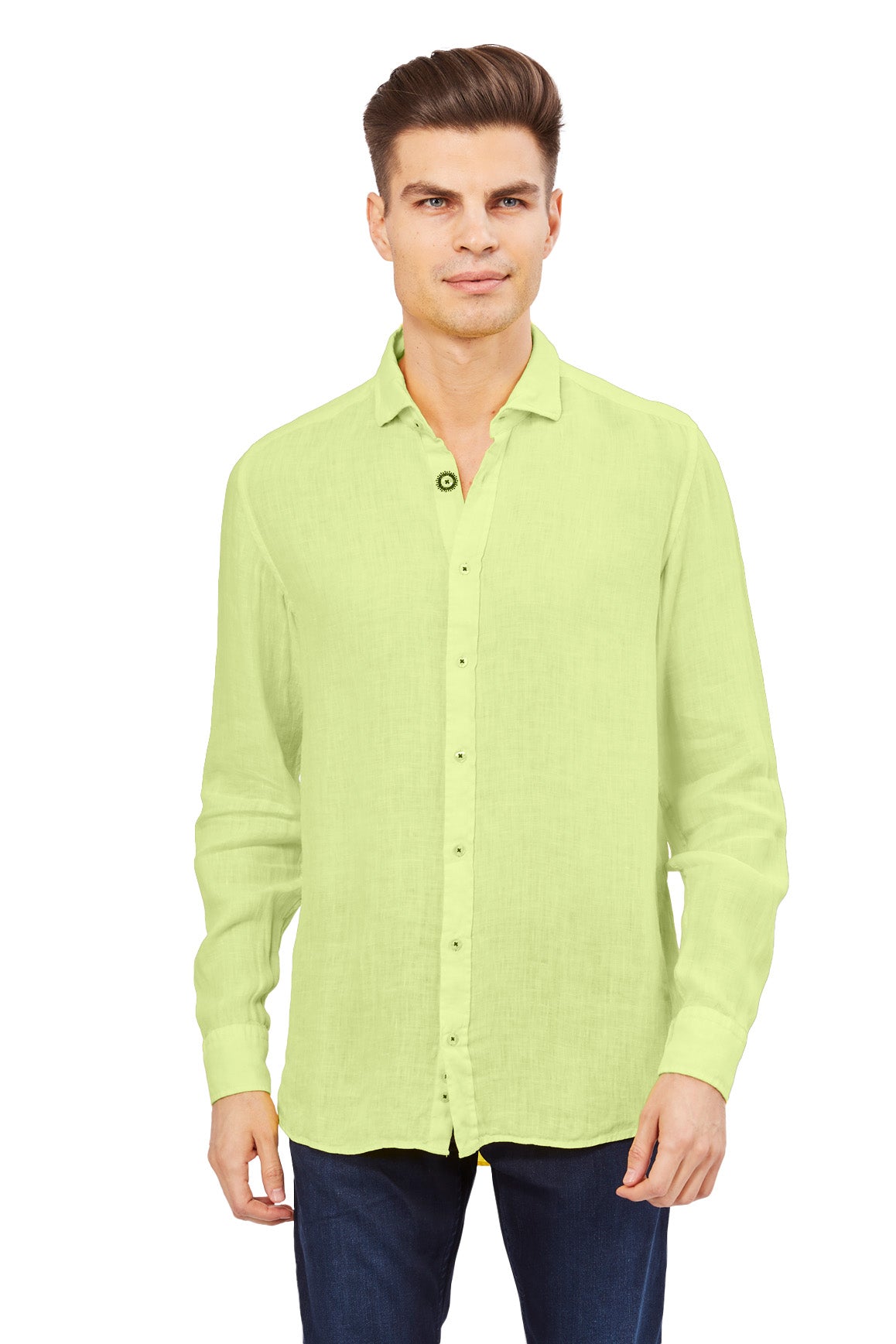 Leo Light Green Linen Shirt