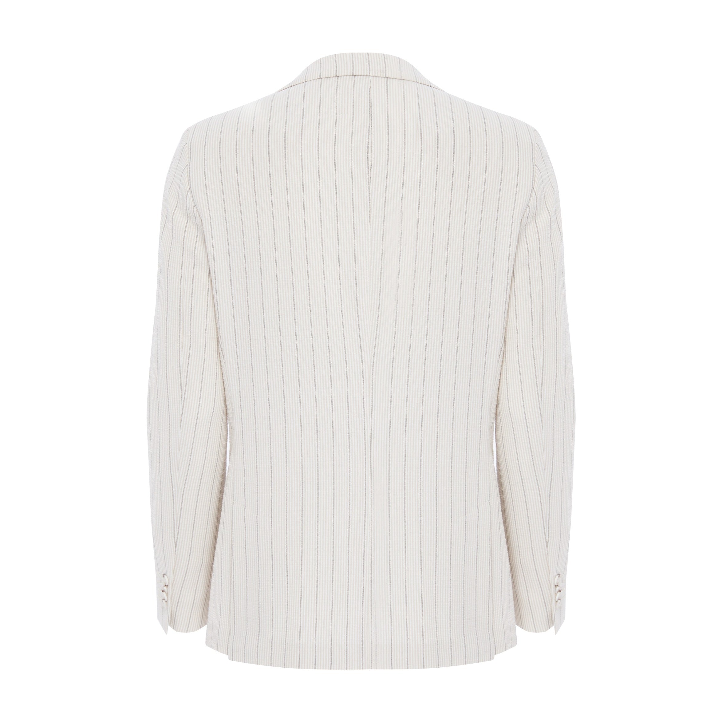 Cream Pinstripe Seersucker Blazer