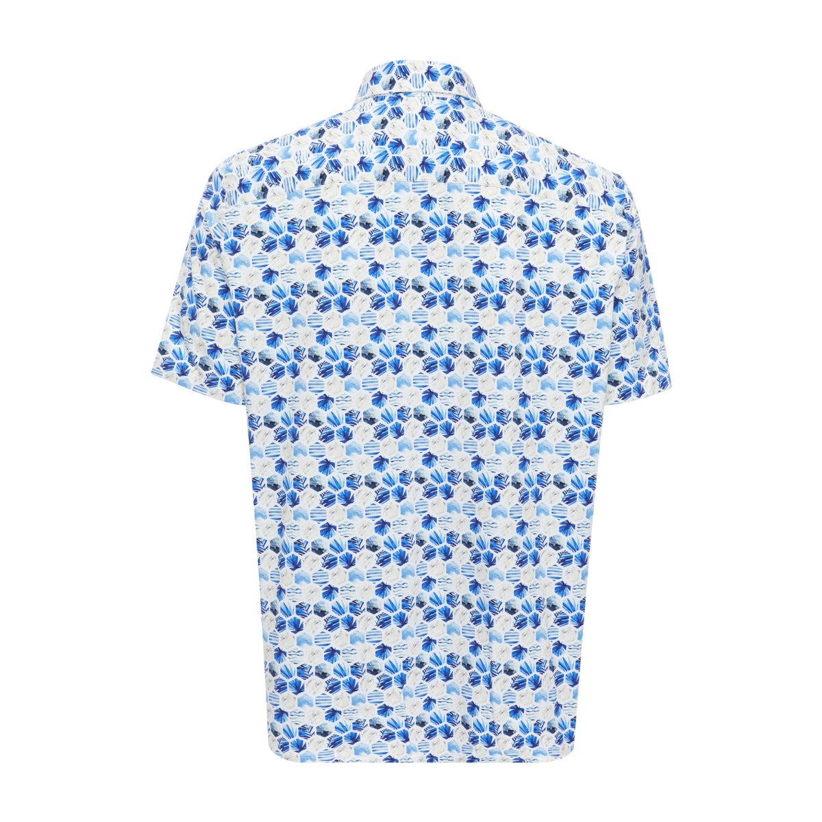 Floral Hex Print Short Sleeve Shirt