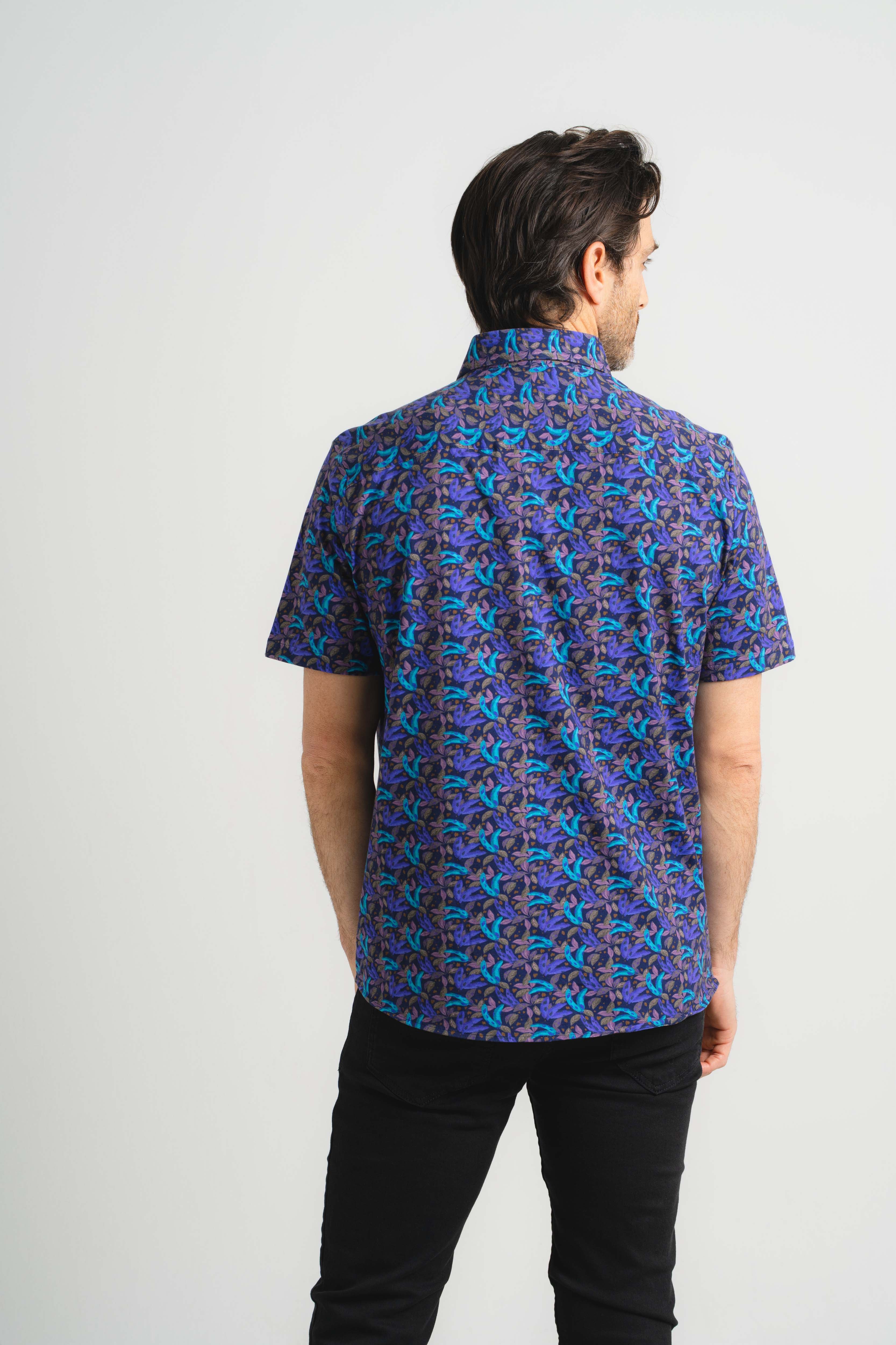 Banana Leaf Print Short Sleeve Shirt
