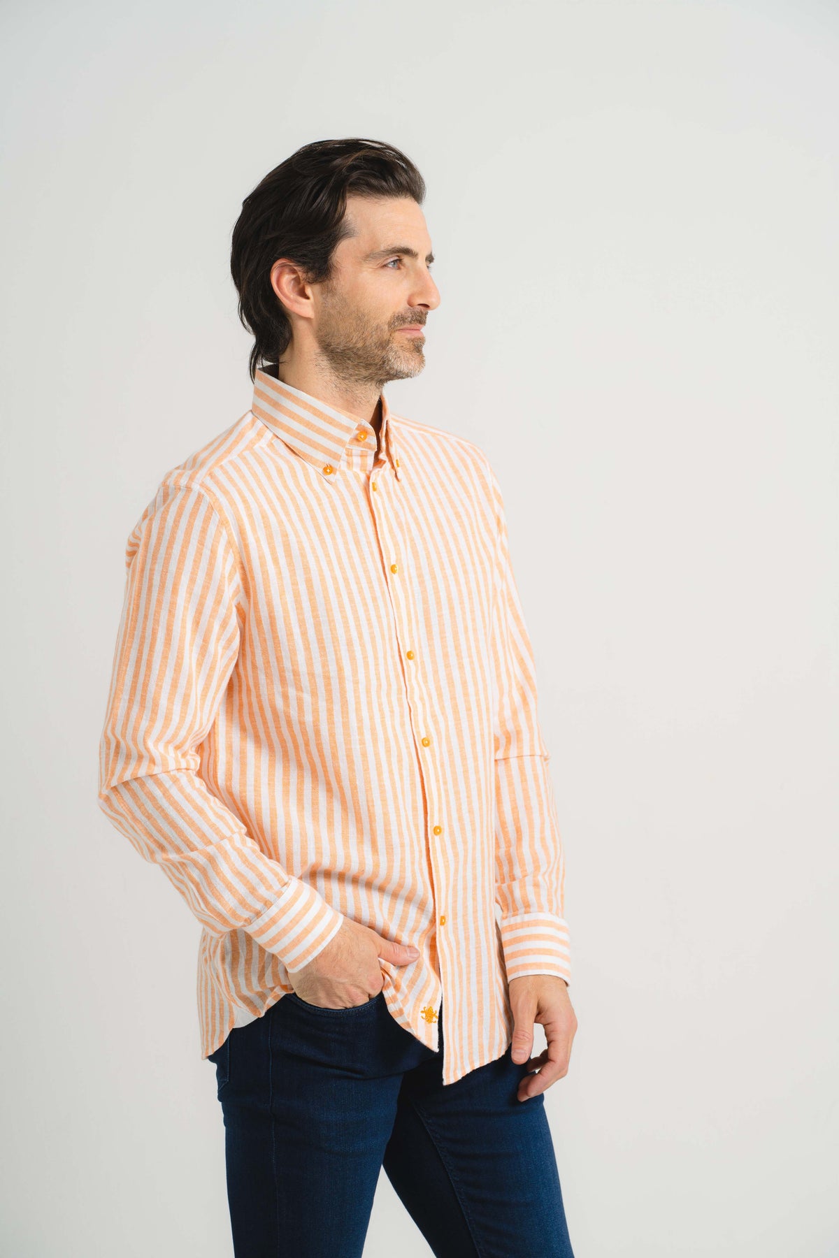Tangerine Vigneti Linen Shirt