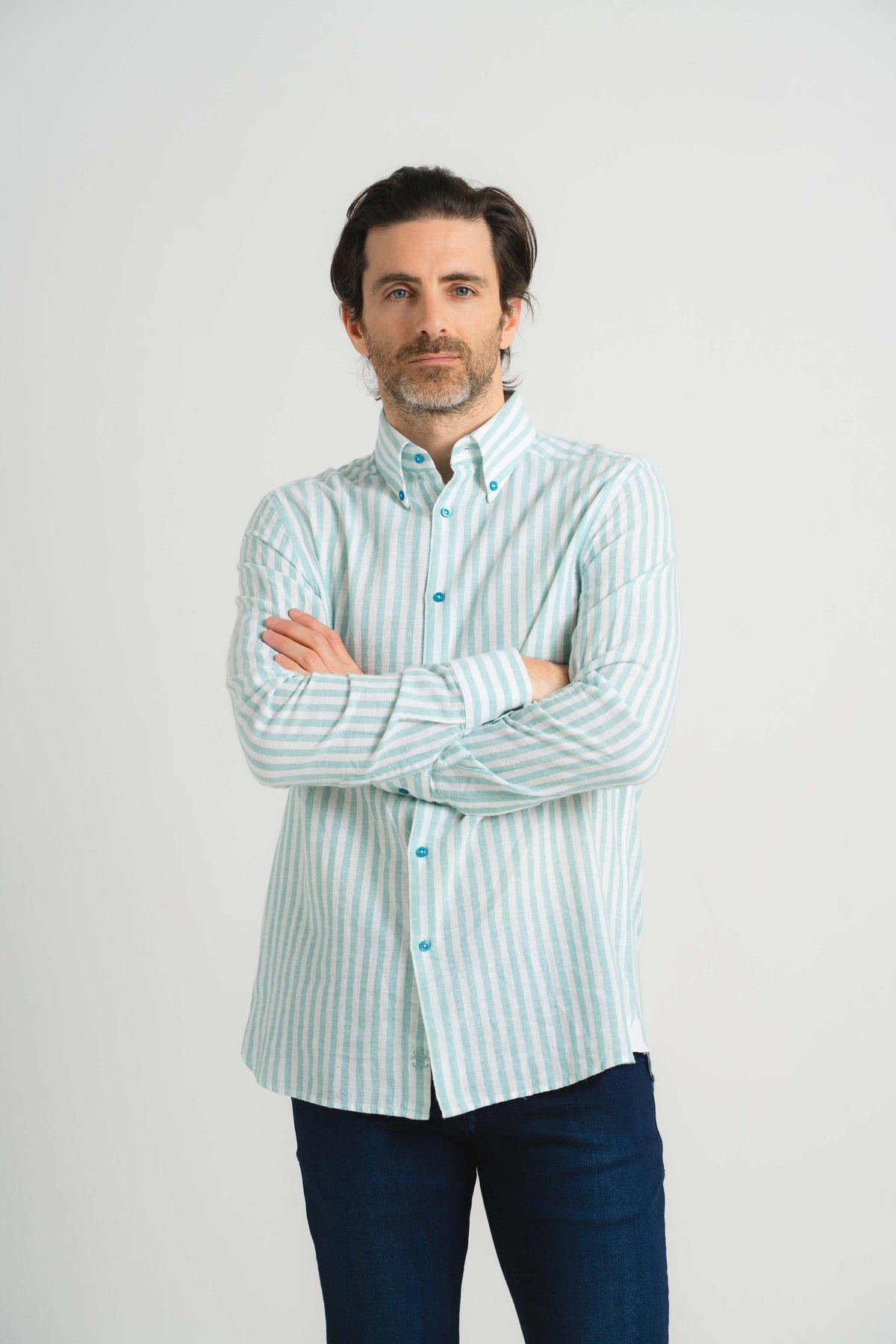 Aqua Vigneti Linen Shirt