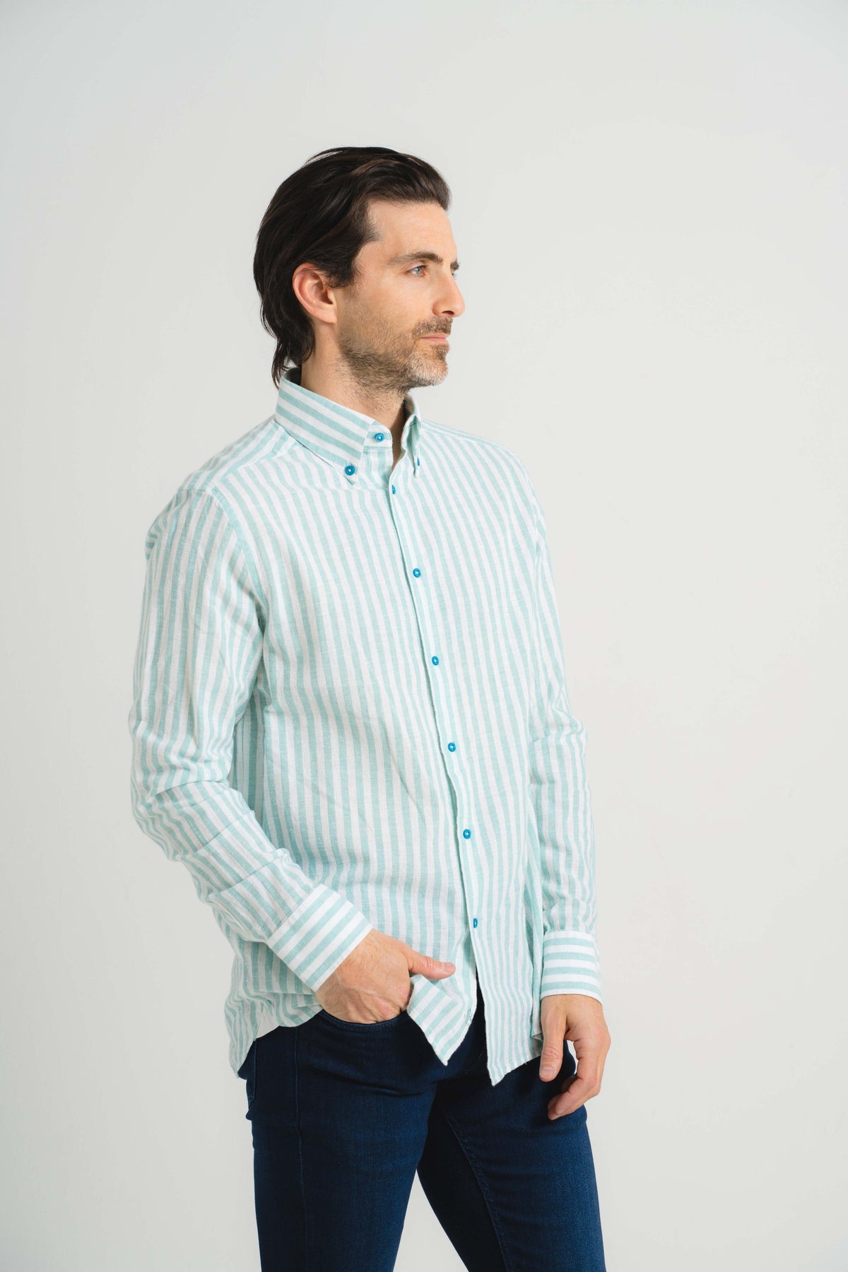Aqua Vigneti Linen Shirt
