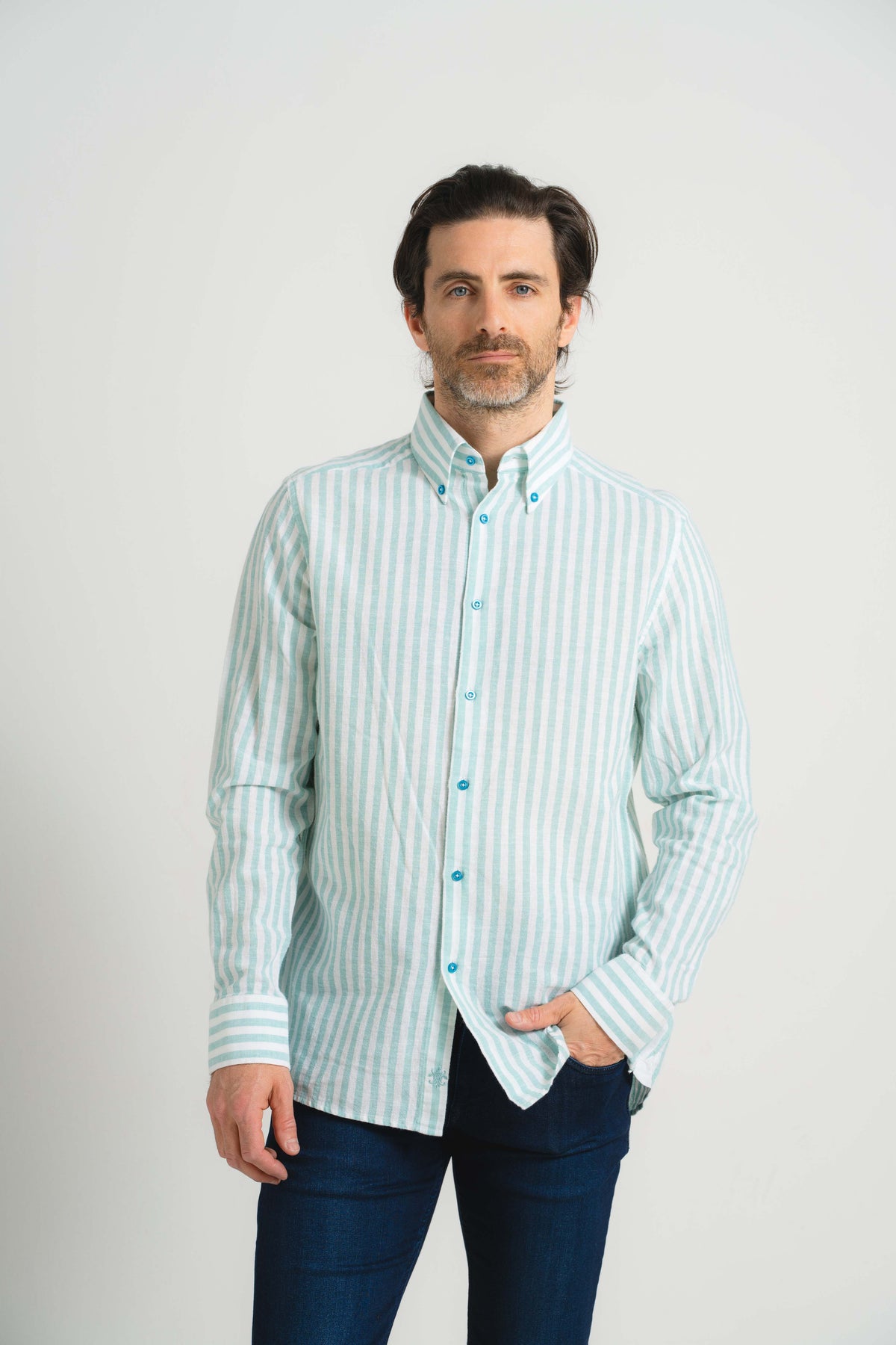 Aqua Vigneti Linen Shirt