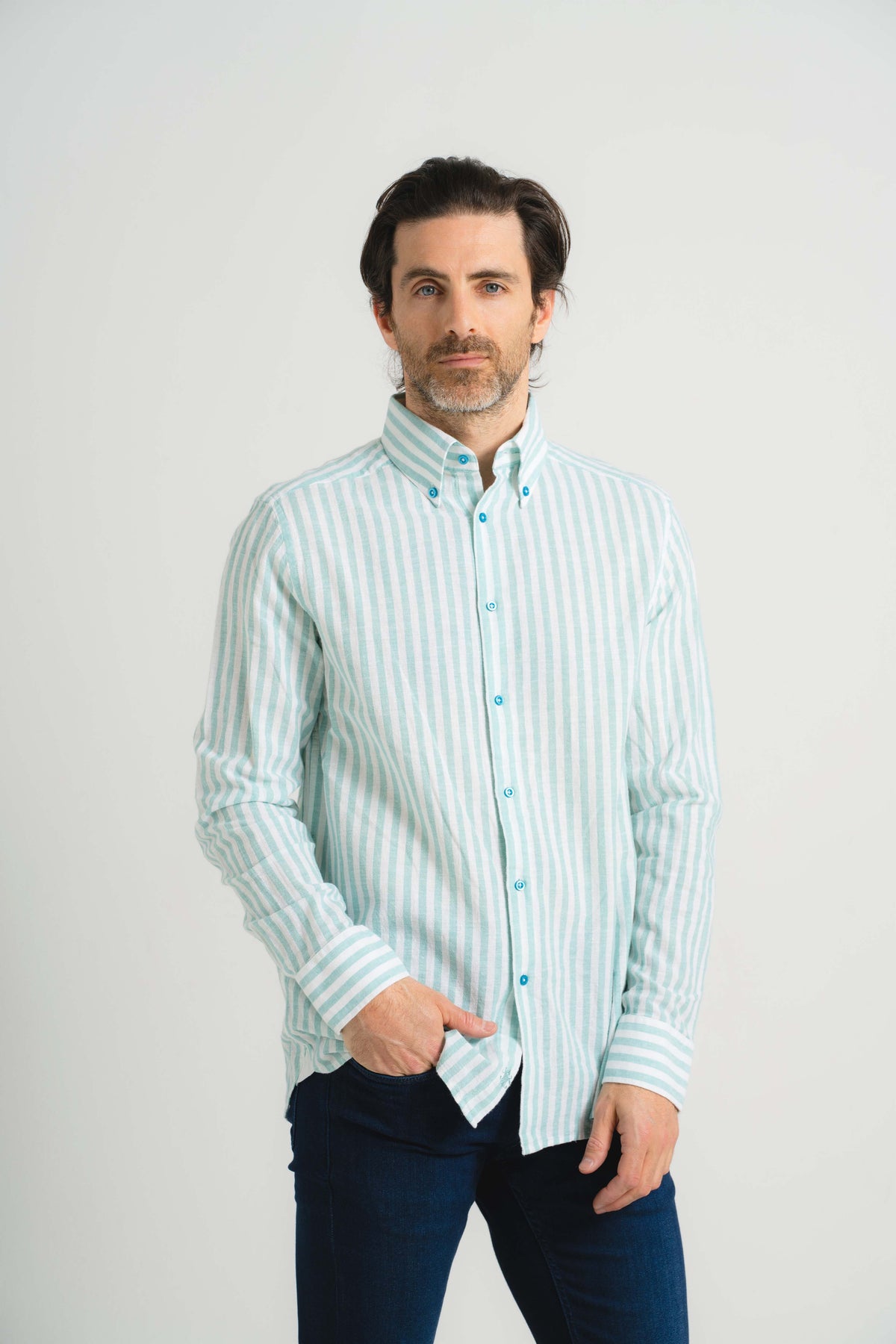 Aqua Vigneti Linen Shirt