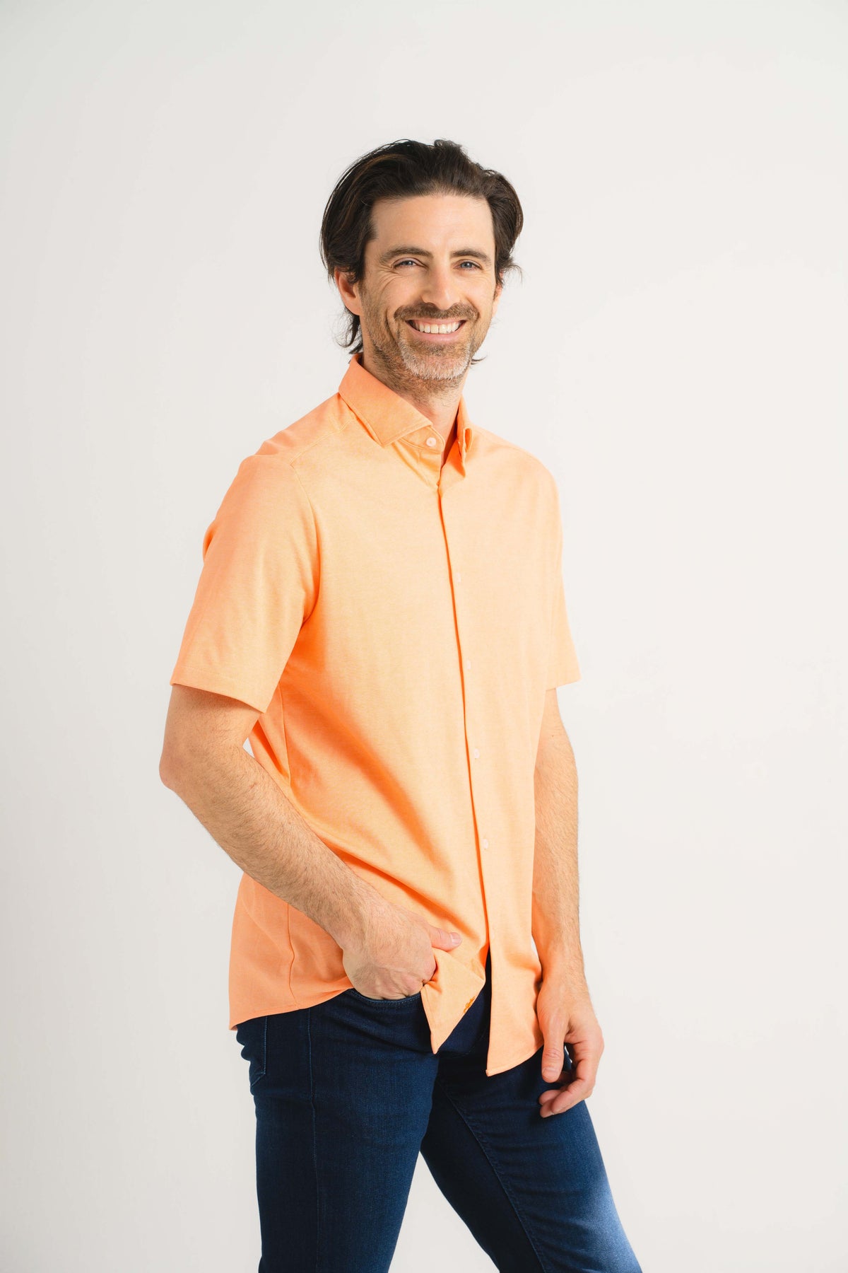 Tangerine Piacere Knit Short Sleeve Shirt