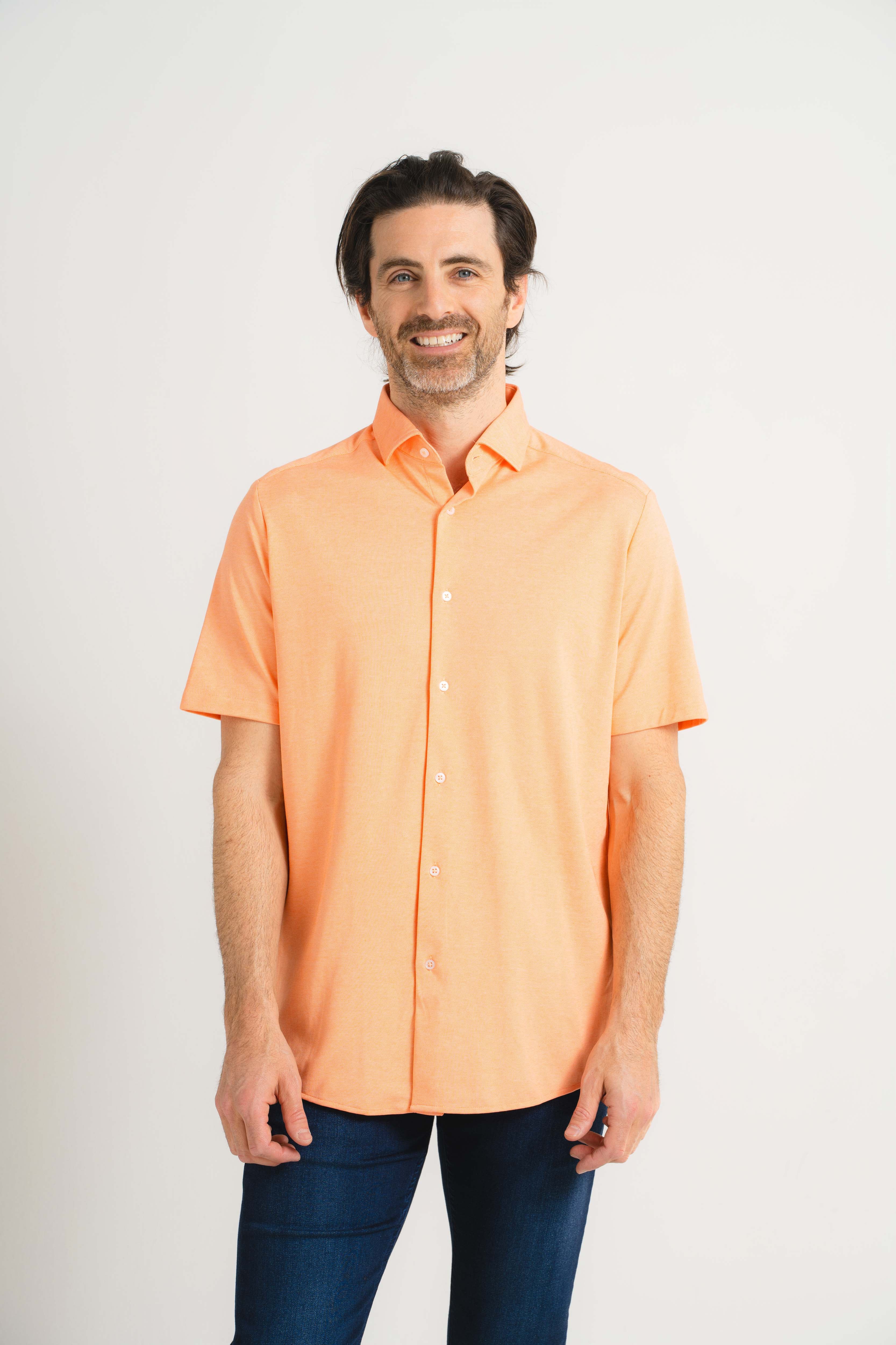 Tangerine Piacere Knit Short Sleeve Shirt