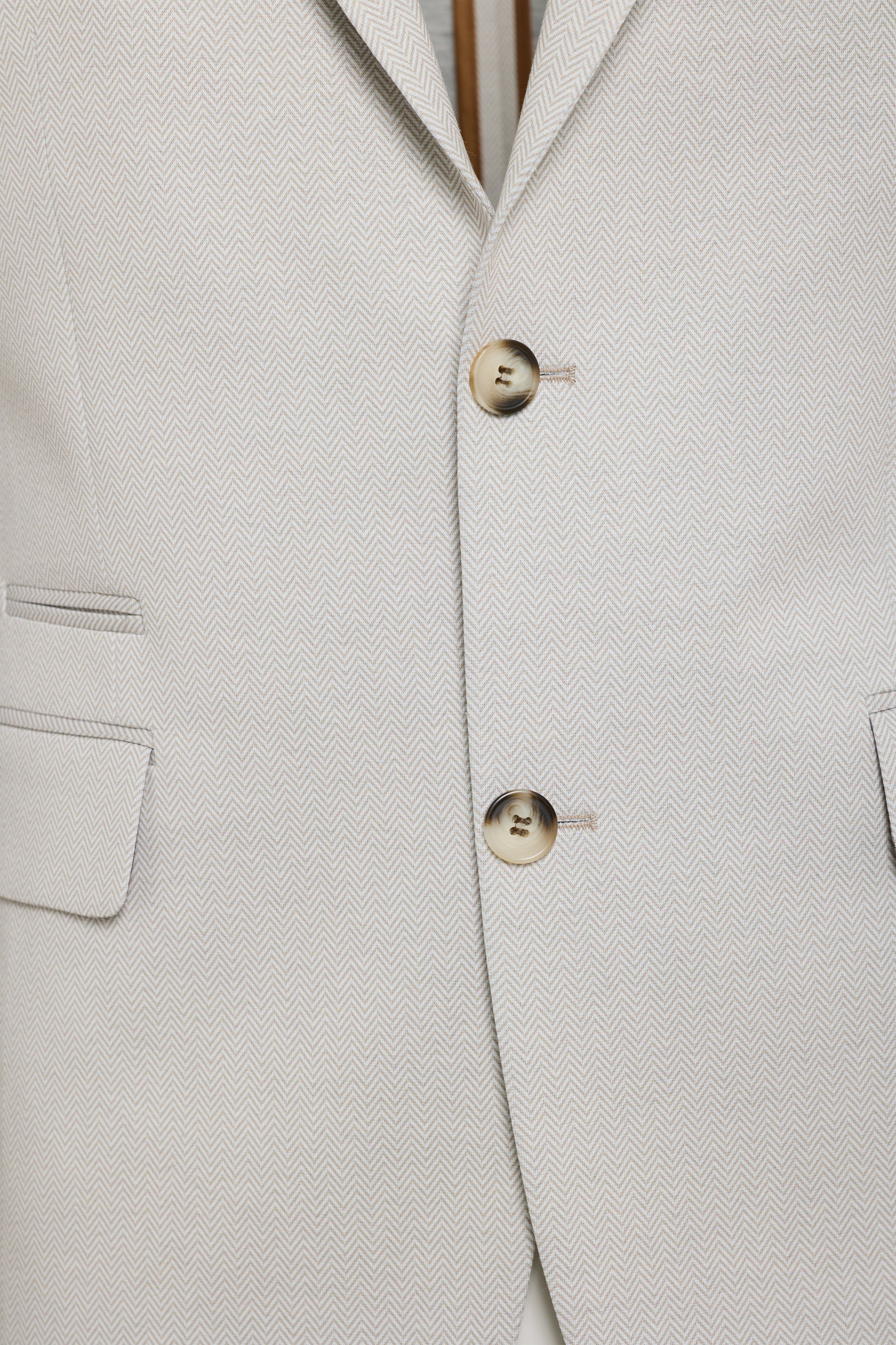 Beige Herringbone Jacket