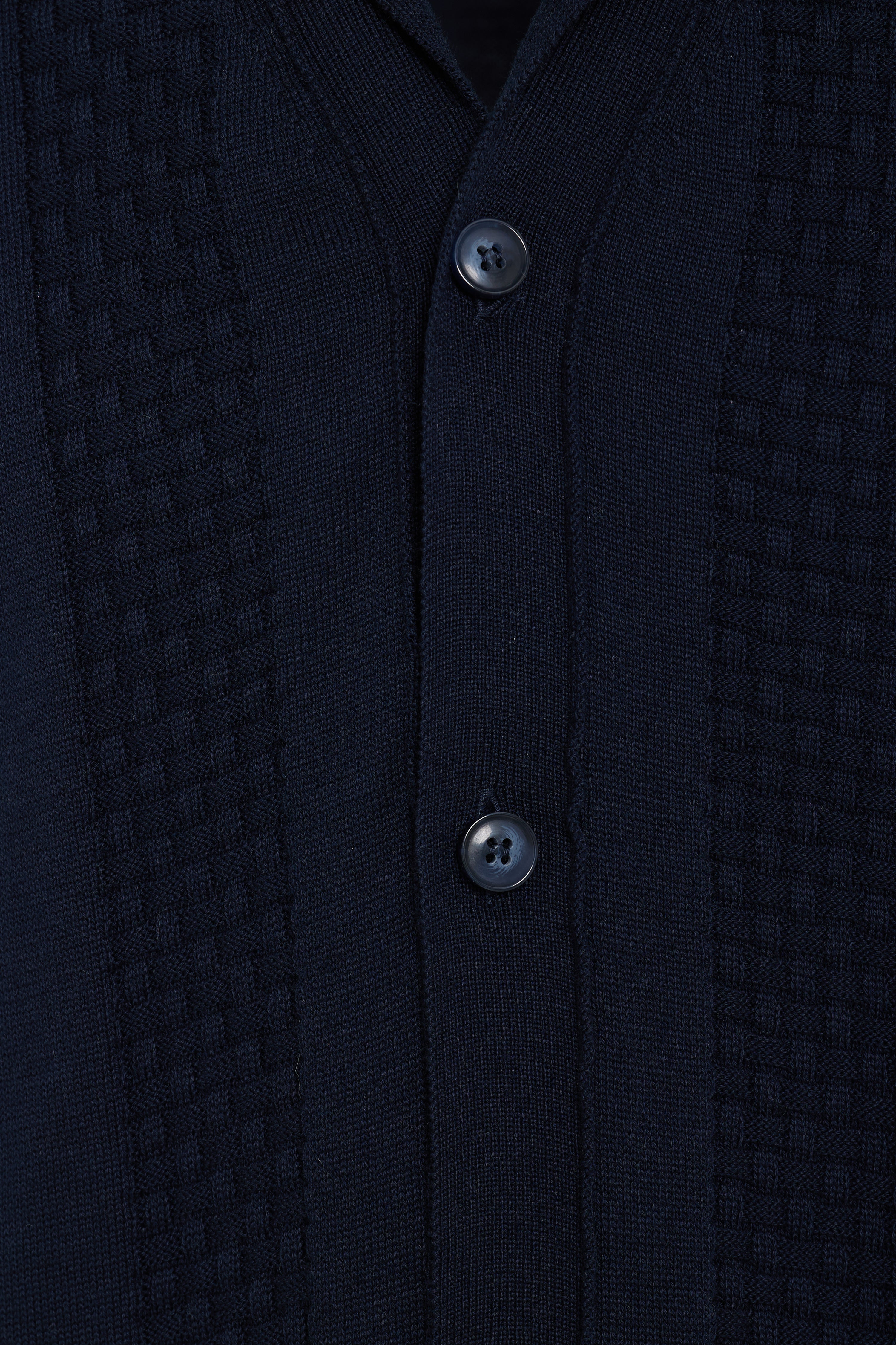 Navy Liguria Full Button Knit