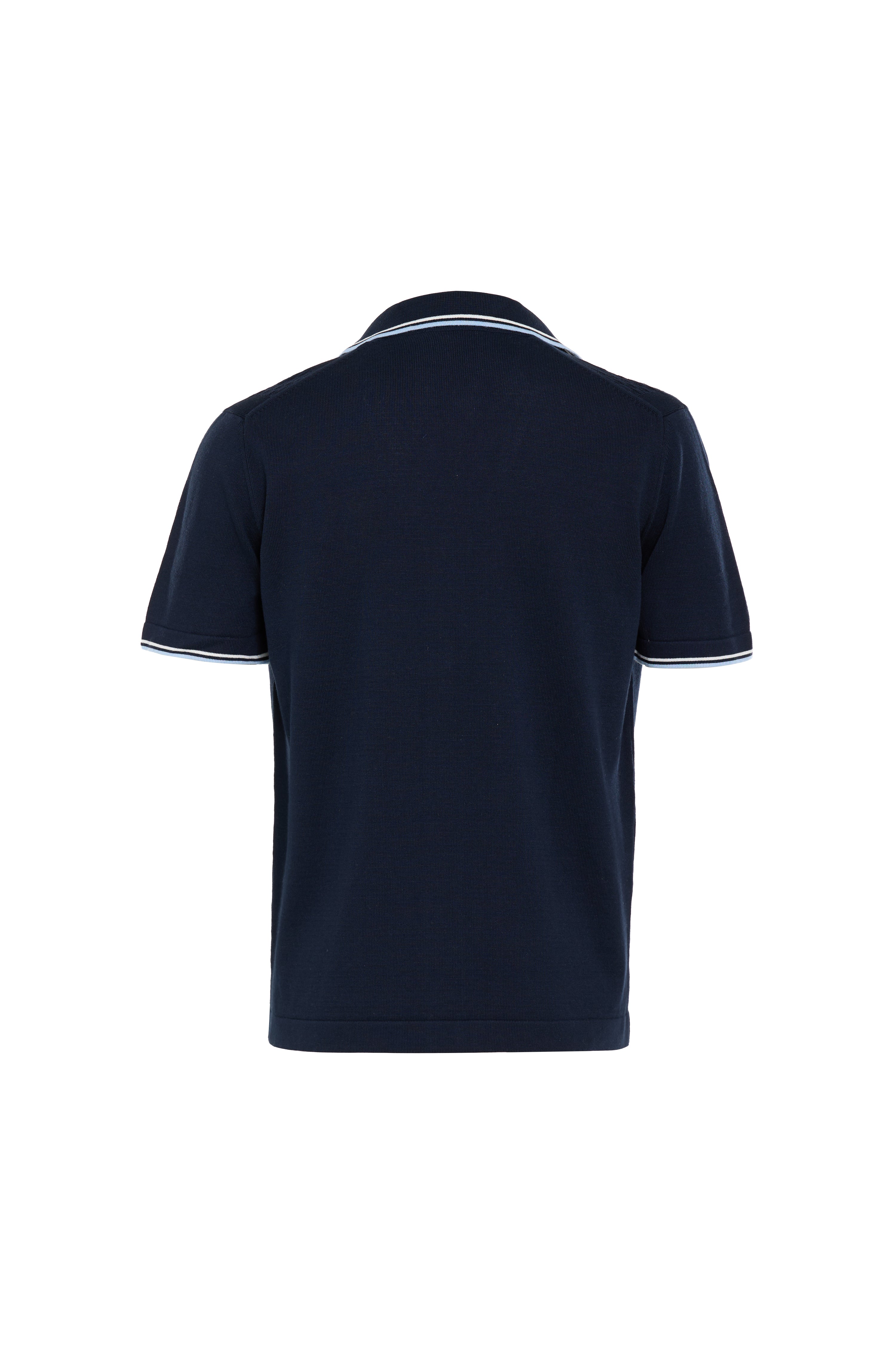 Navy Liguria Full Button Knit