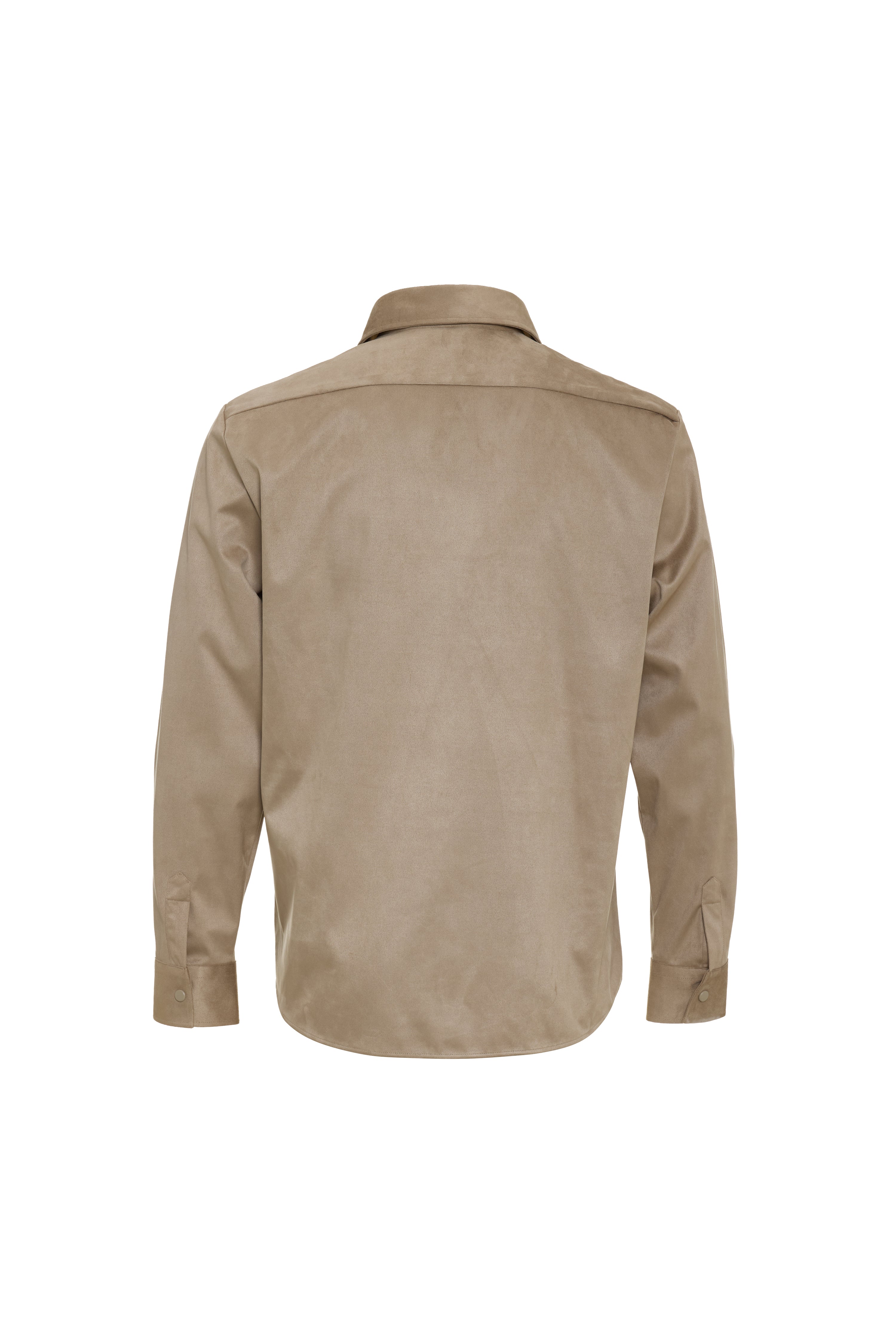 Beige Suede Shirt Jacket