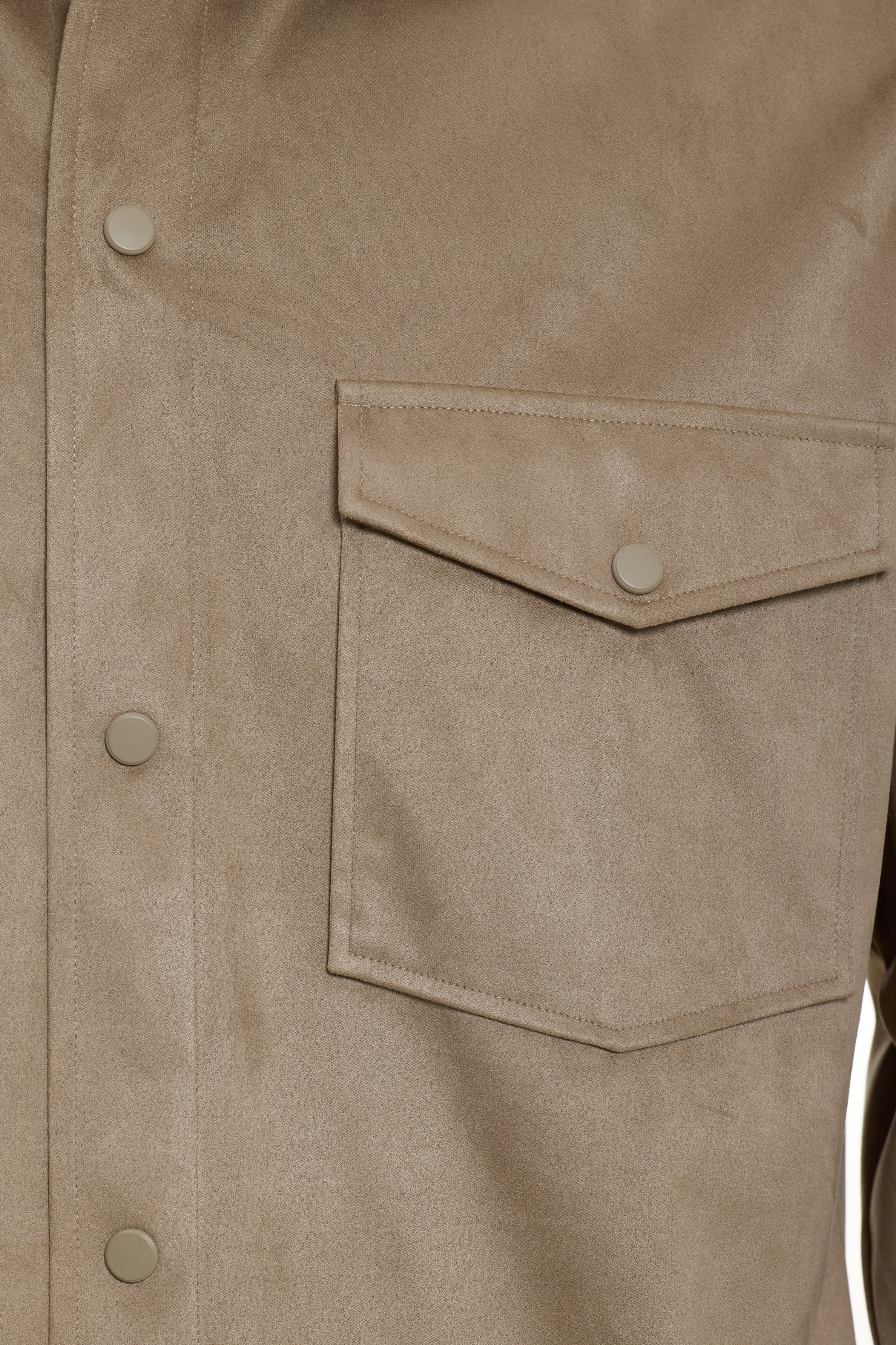 Beige Suede Shirt Jacket