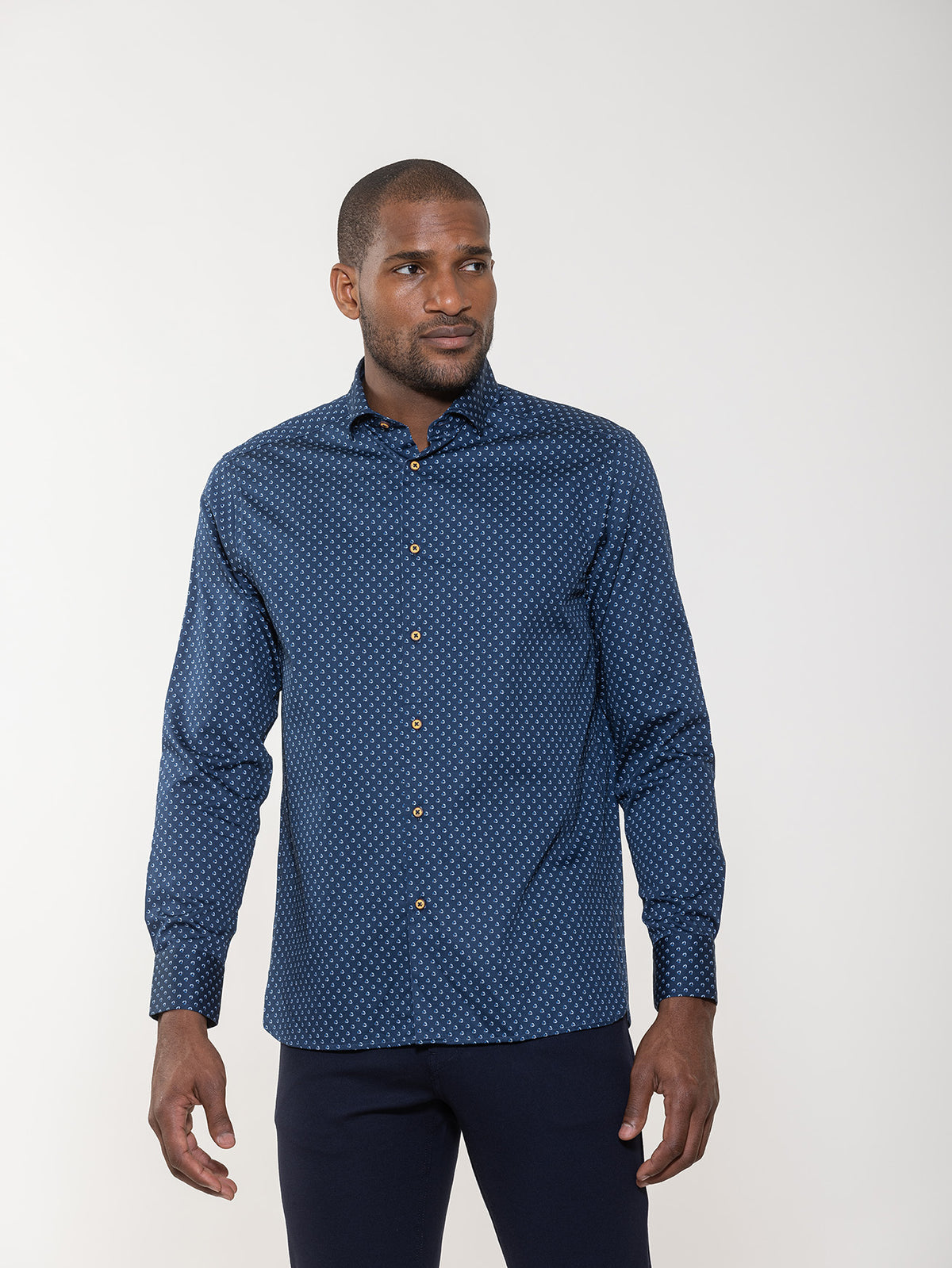 Geometric Sphere Print Long Sleeve Shirt