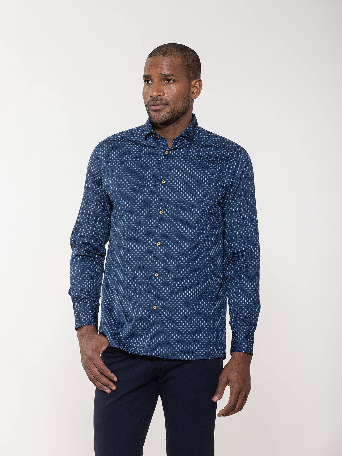 Geometric Sphere Print Long Sleeve Shirt