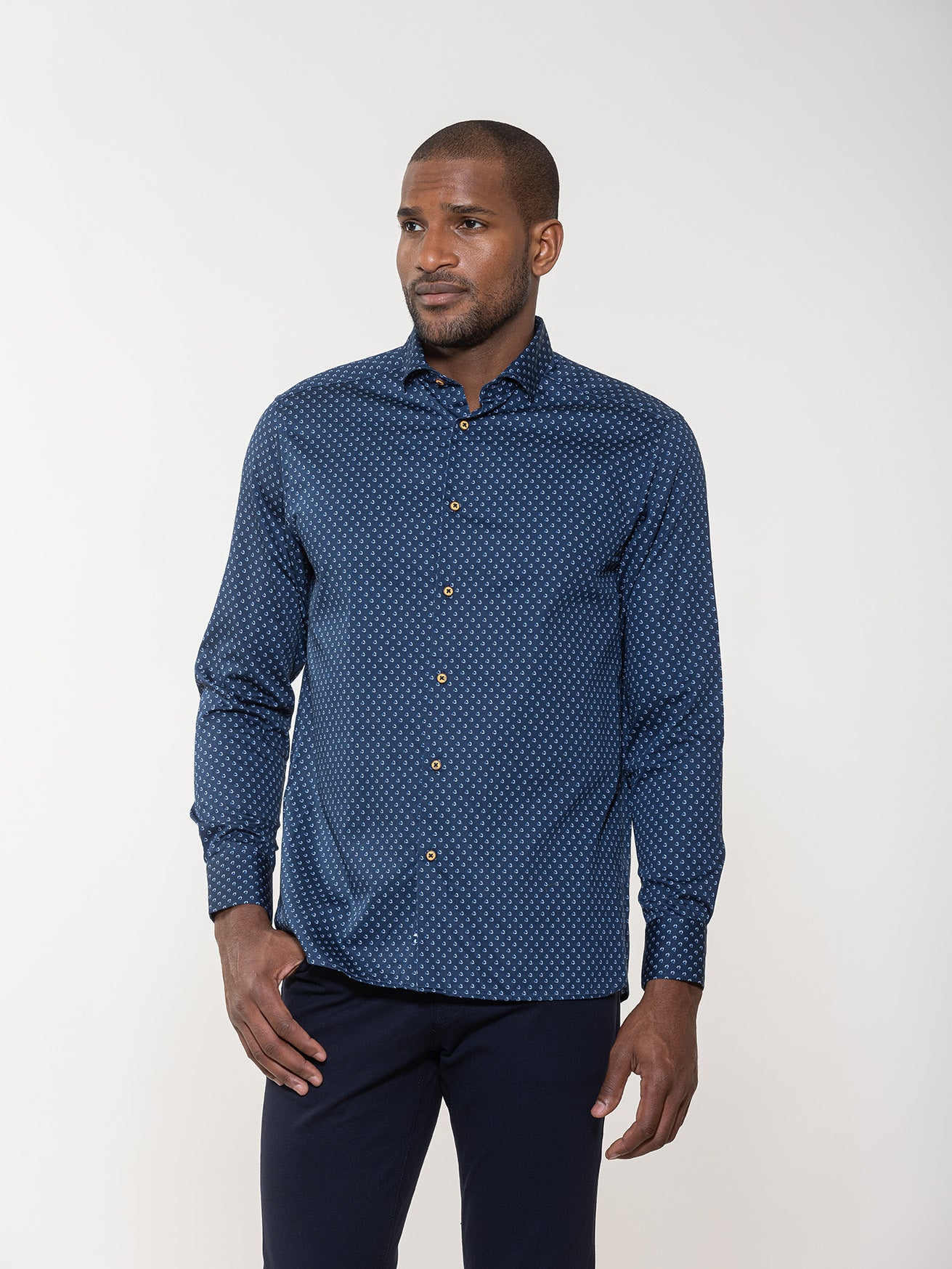 Geometric Sphere Print Long Sleeve Shirt