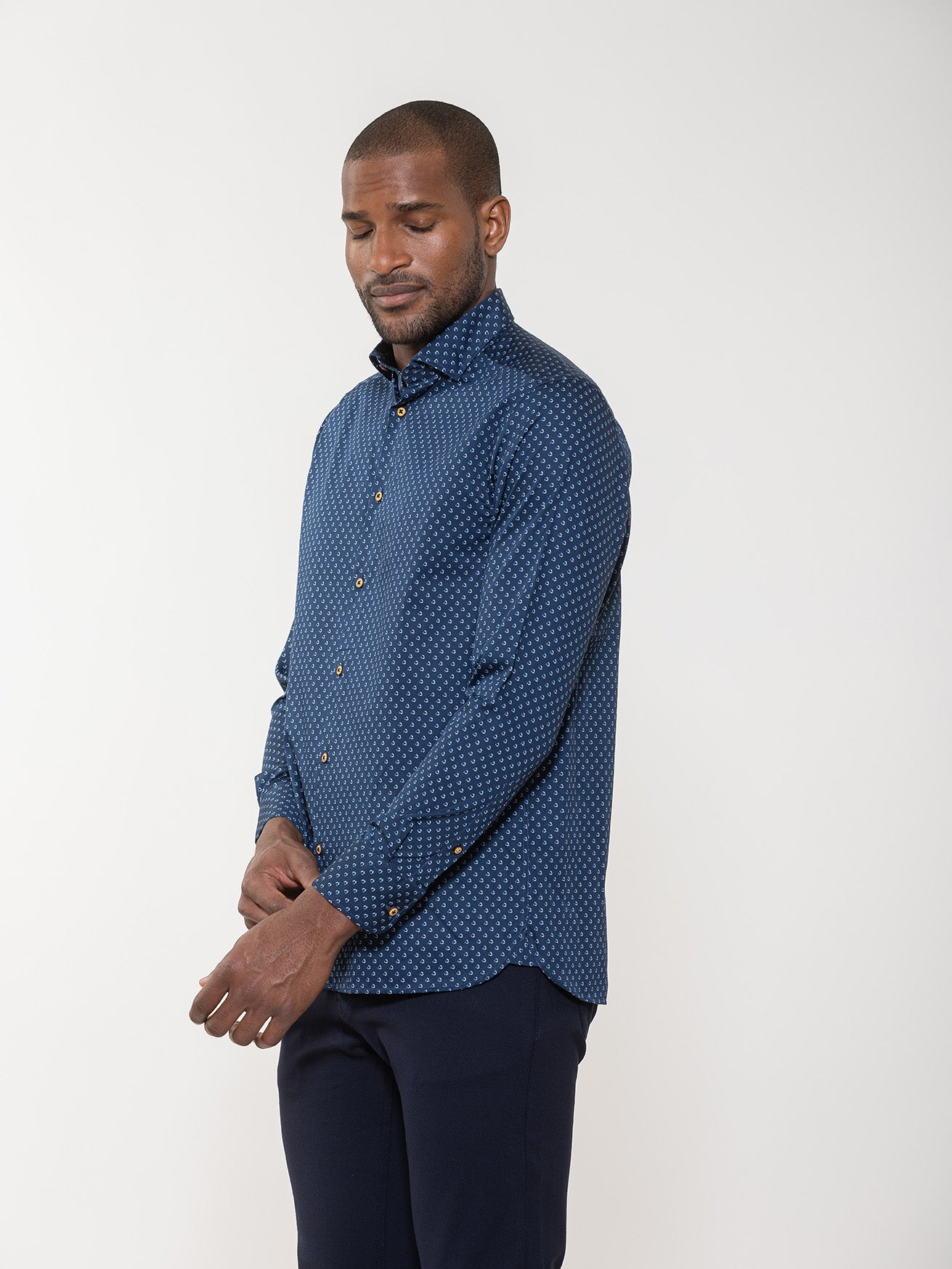 Geometric Sphere Print Long Sleeve Shirt