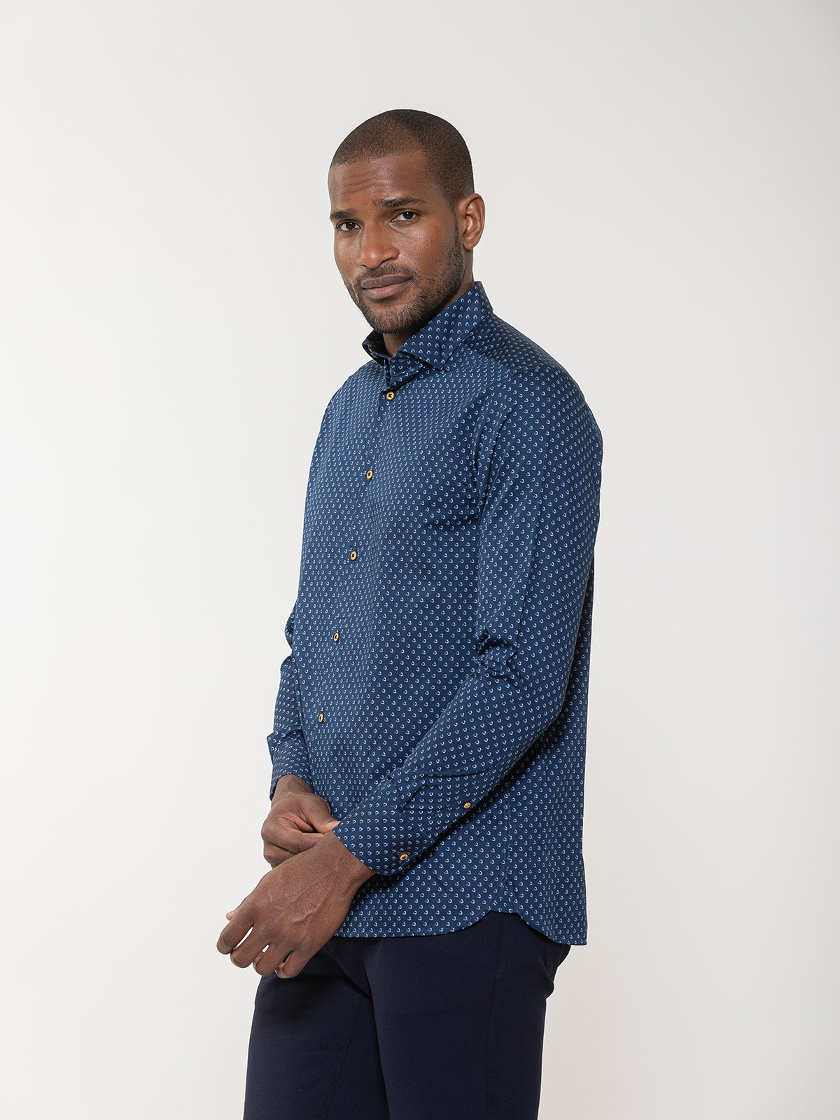 Geometric Sphere Print Long Sleeve Shirt