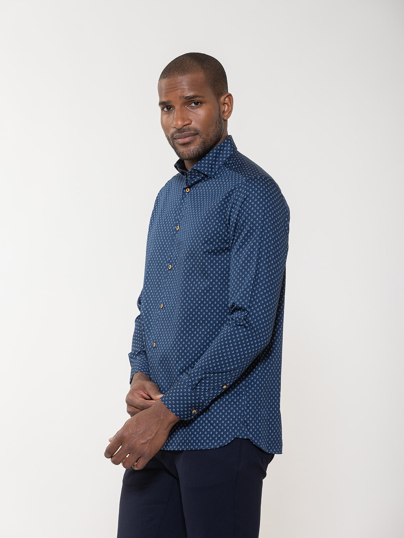 Geometric Sphere Print Long Sleeve Shirt