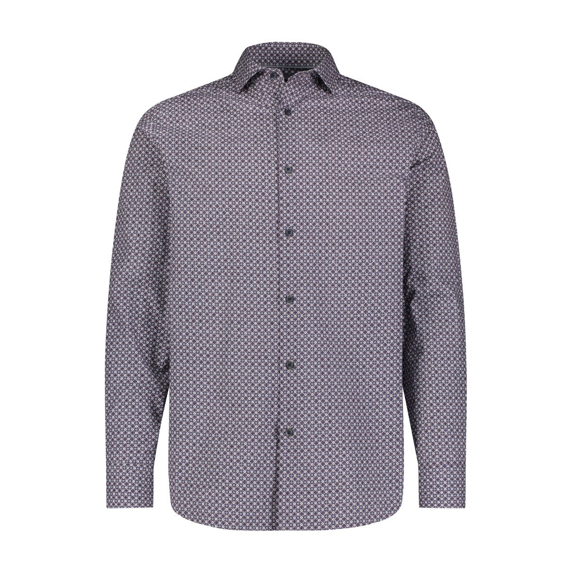 Geometric Tile Print Long Sleeve Shirt