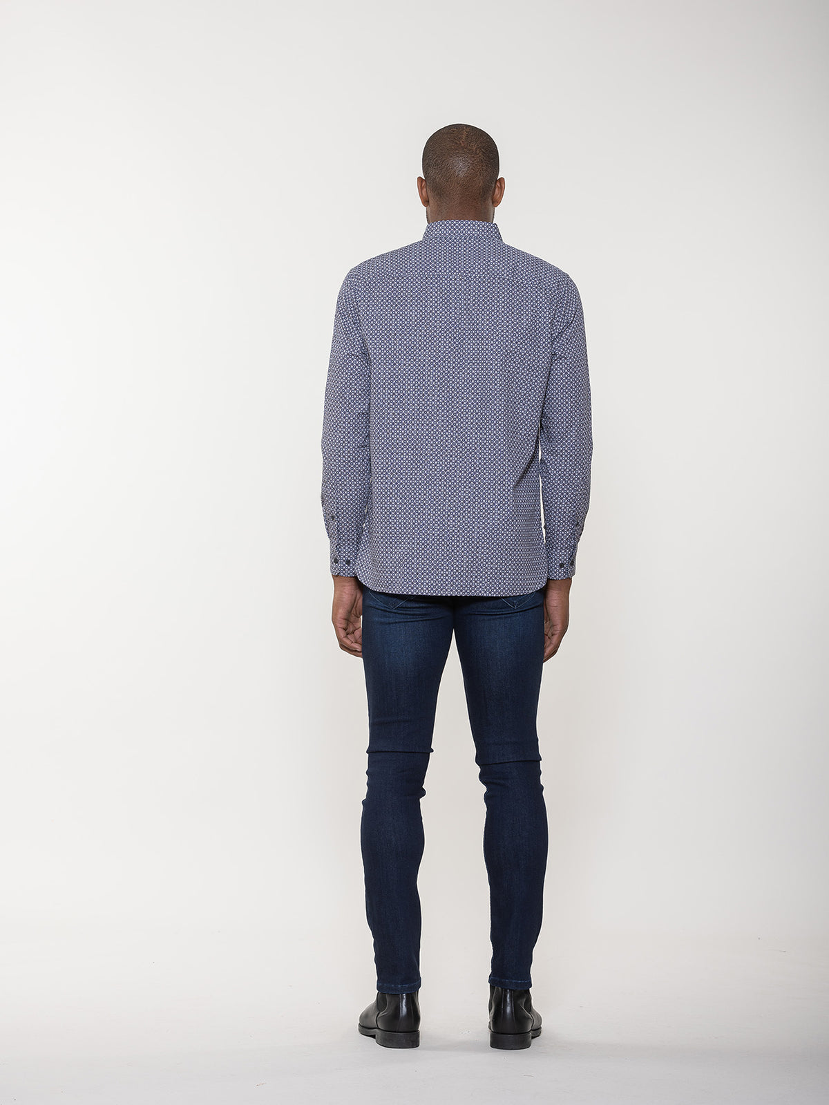 Geometric Tile Print Long Sleeve Shirt