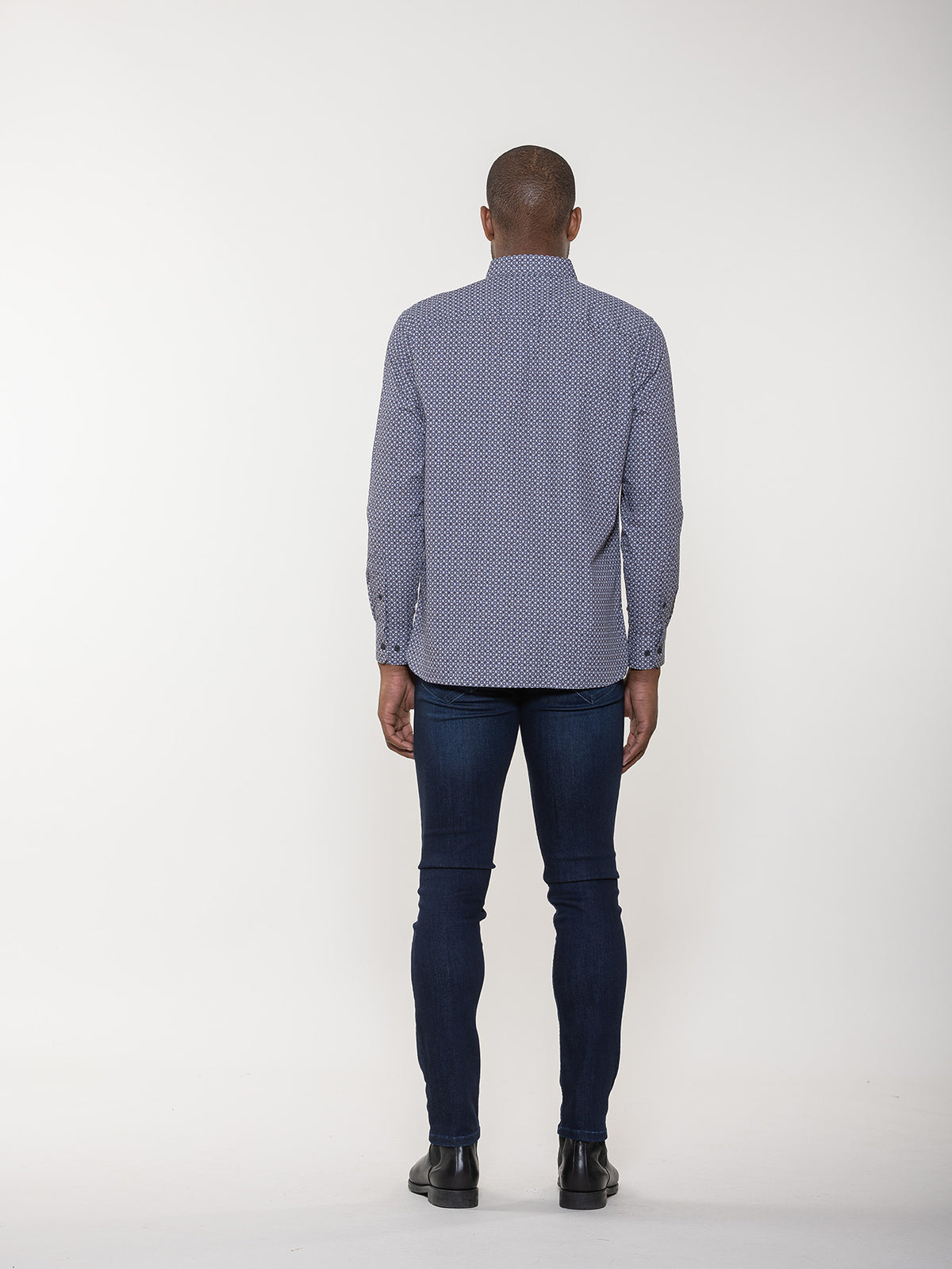 Geometric Tile Print Long Sleeve Shirt