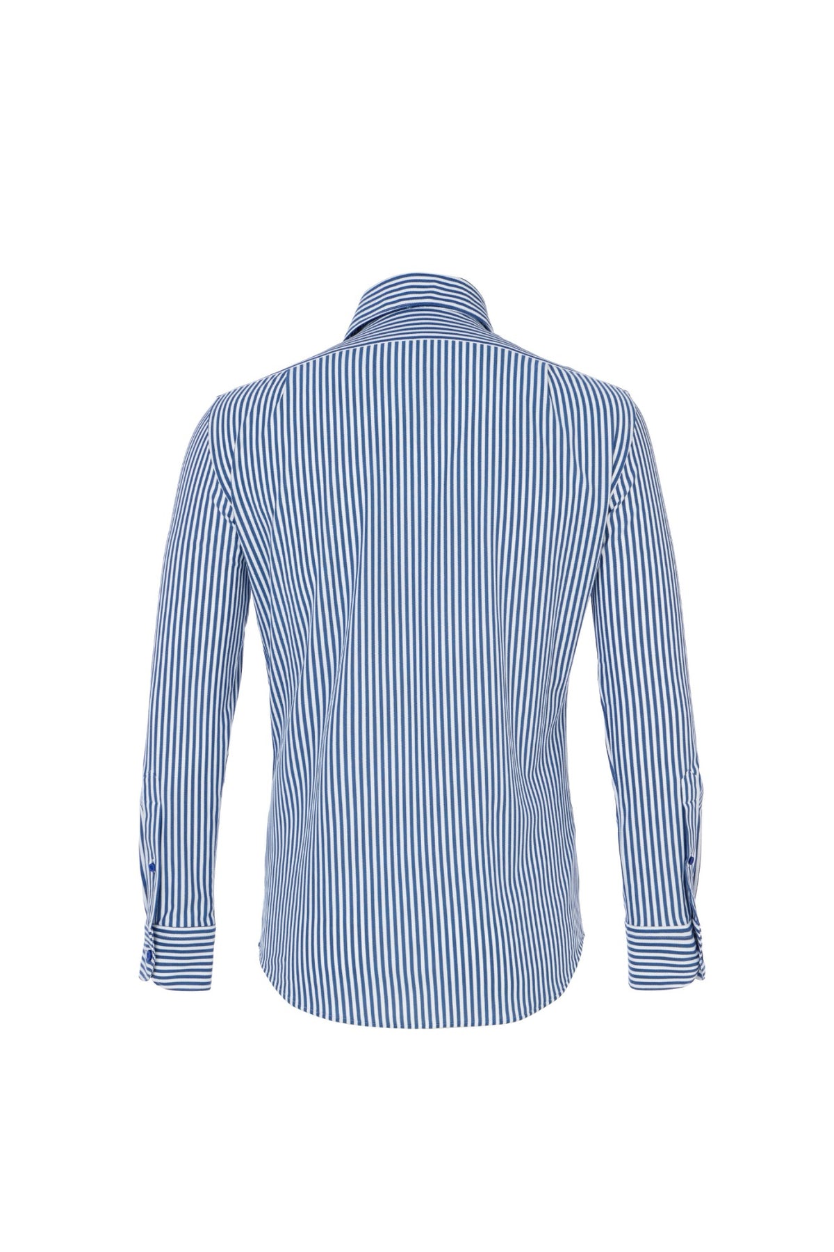 Navy Stripe One-Piece Collar Performance Stretch Shirt