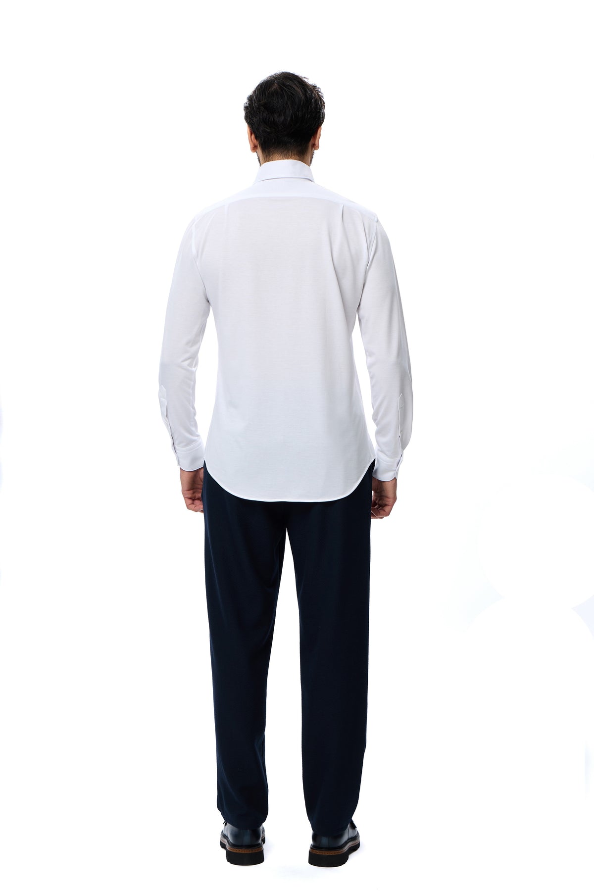 White One-Piece Collar Performance Stretch Shirt