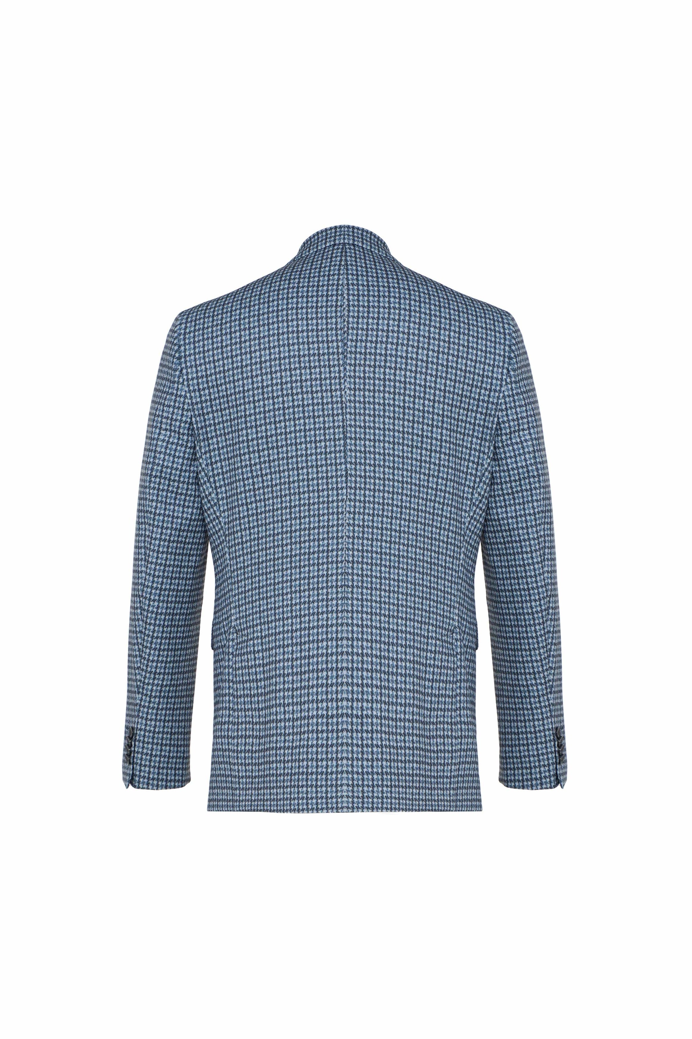 Blue Houndstooth Travel Sport Coat