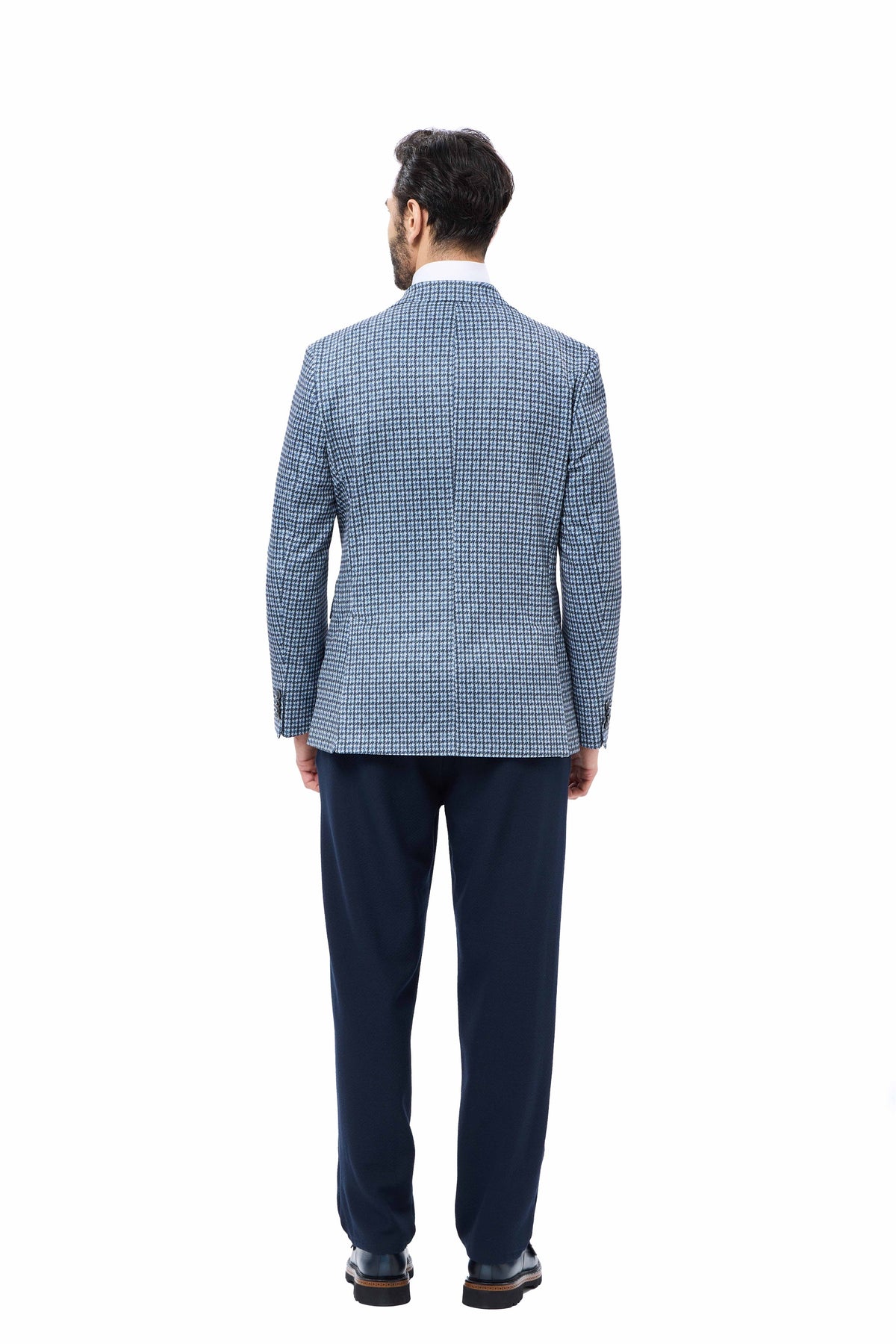 Blue Houndstooth Travel Sport Coat