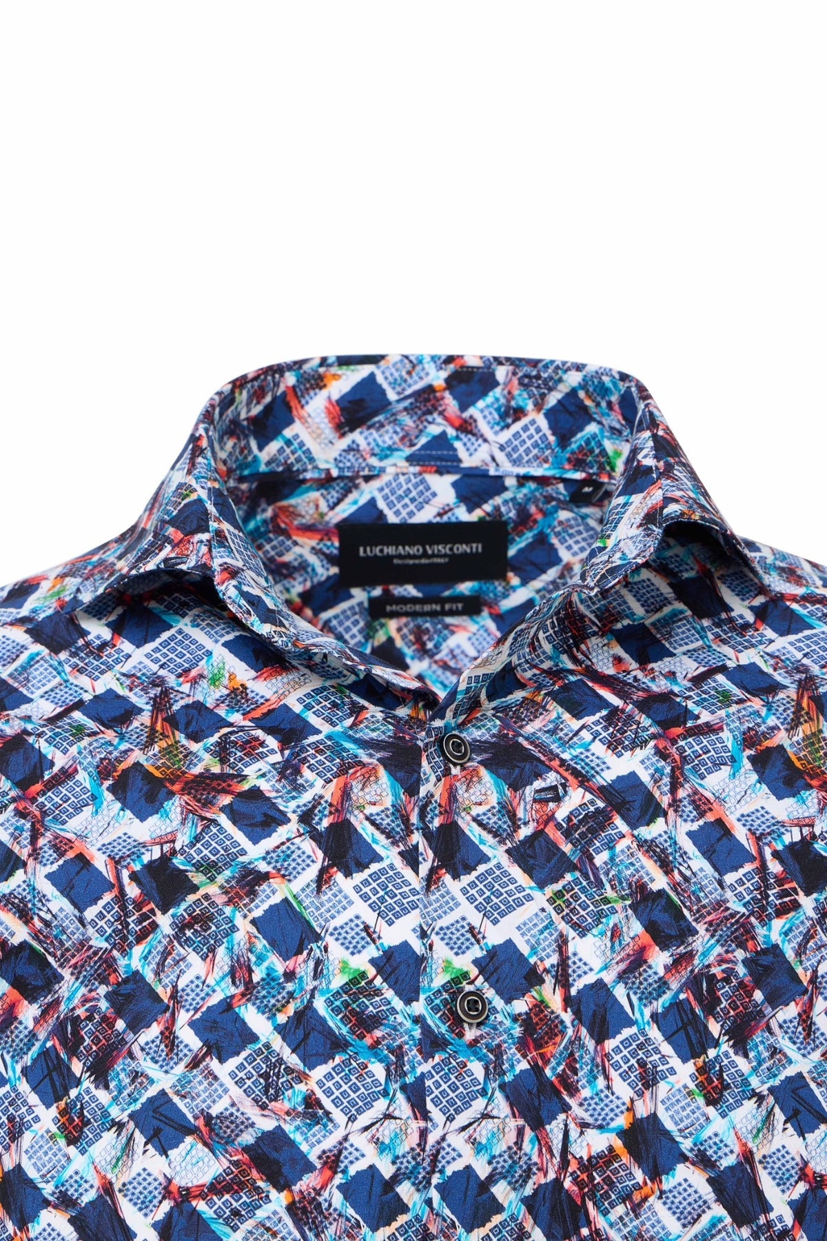 Turquoise Geo Print Reversible Performance Shirt