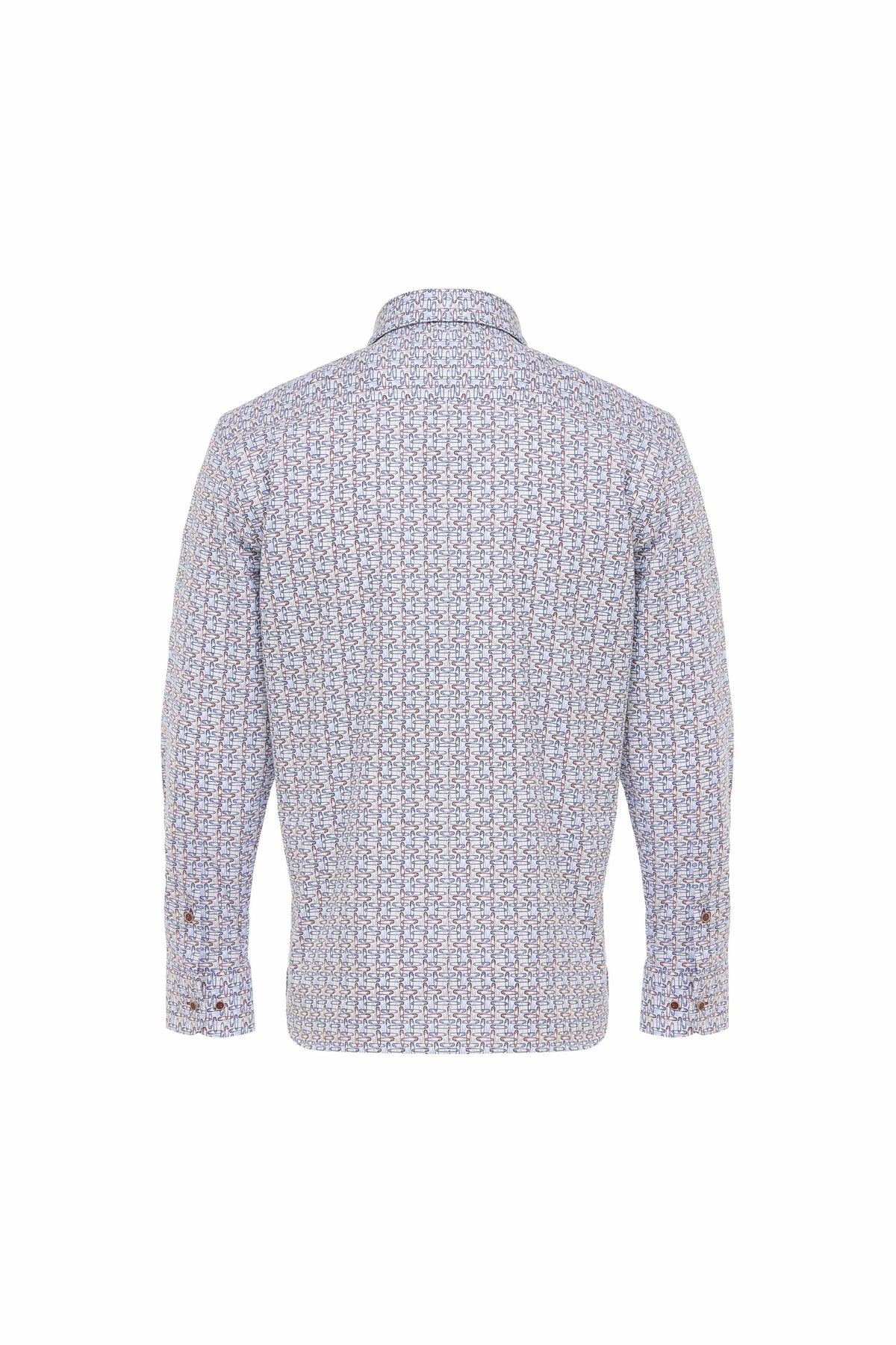 Navy & Brown Safety Pin Print Shirt