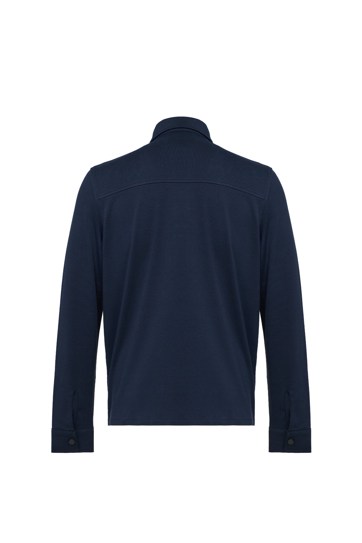 Navy Quilted Jersey Knit Jacket